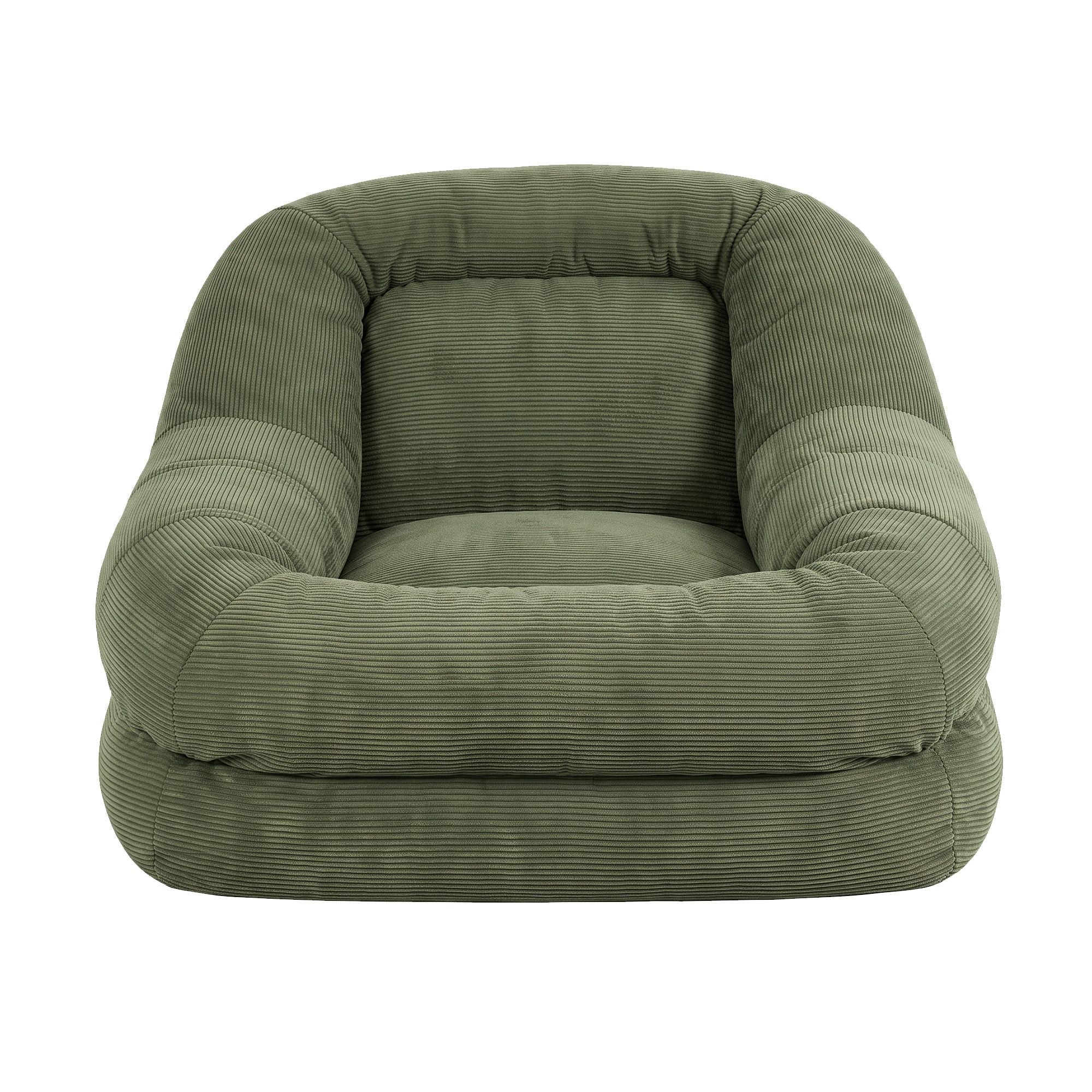 Artiss Armchair Floor Chair Couch Recliner 1 Seater Cloud Chaise Lounge Corduroy Green Bedworld