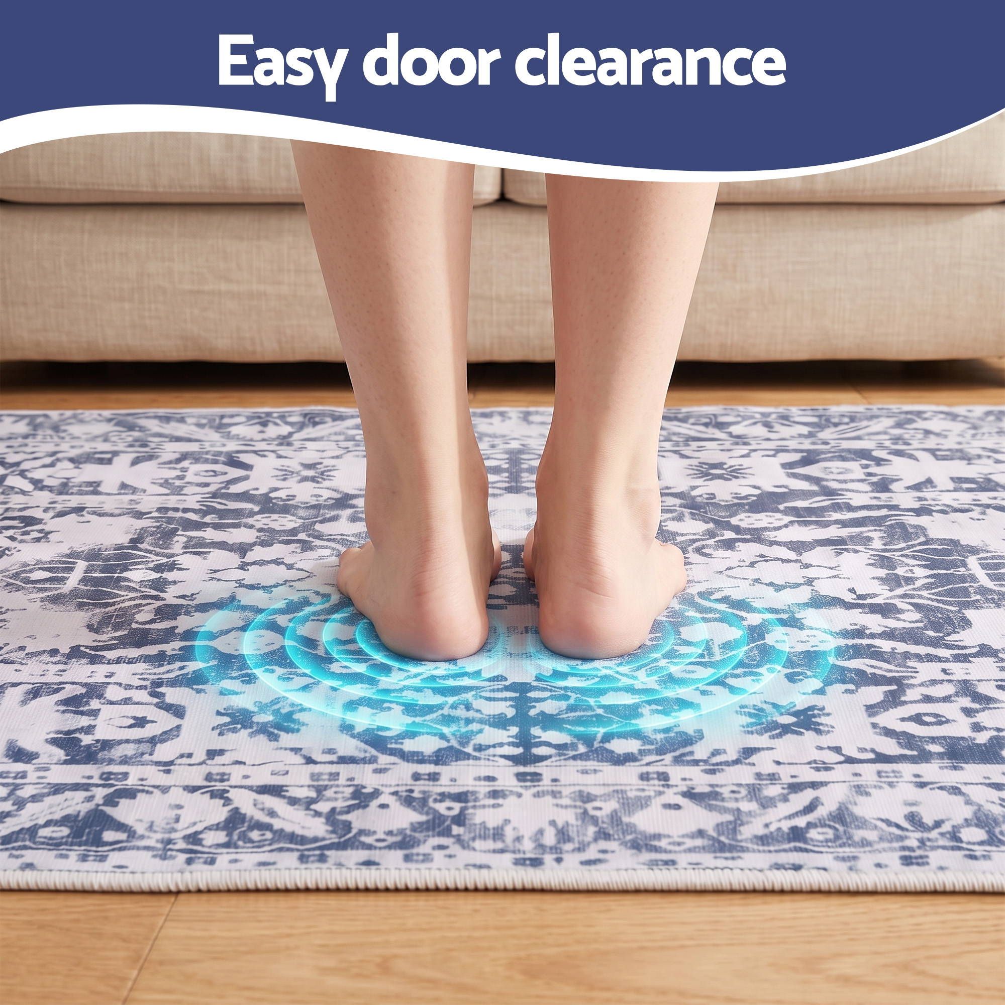 Artiss 60 x 180 cm Runner Rugs for Hallway Bedroom Pad-Free Dense Dot Backing Stops Slipping & Robot Vacuum Friendly, Vintage Carpet for Reading Nook Dining Area, 100% Polyester Washable Bedworld