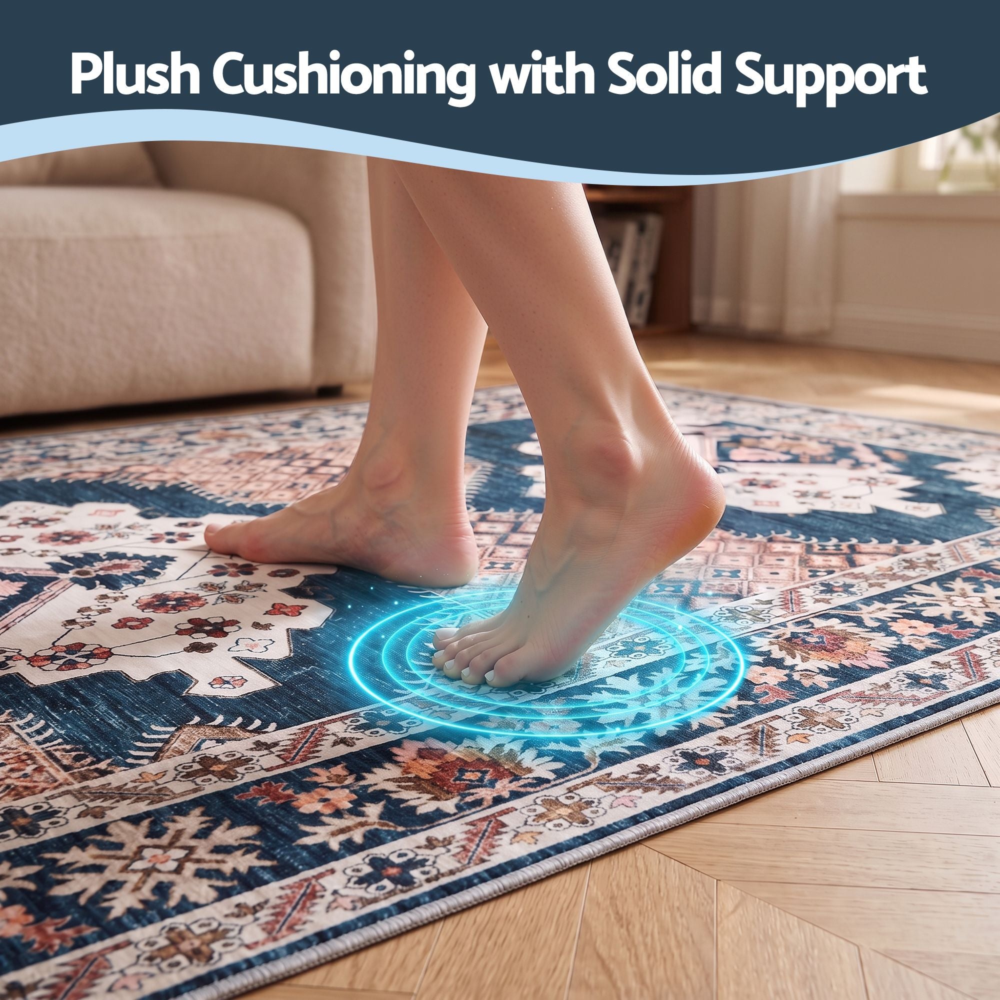 Artiss 60 x 300 cm Washable Runner Area Rug No Hard Glue Quilt-Like Soft for Home Decor, 0.5cm Ultra-Thin Pet Friendly Bohemian Medallion Bedroom Carpet Bedworld