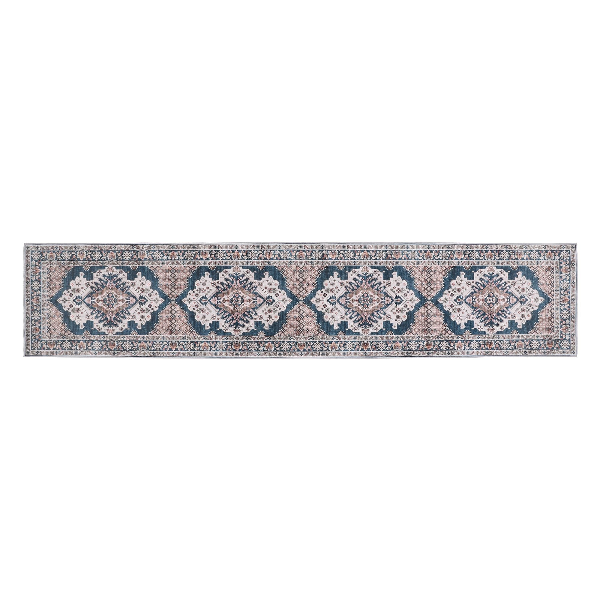 Artiss 60 x 300 cm Washable Runner Area Rug No Hard Glue Quilt-Like Soft for Home Decor, 0.5cm Ultra-Thin Pet Friendly Bohemian Medallion Bedroom Carpet Bedworld