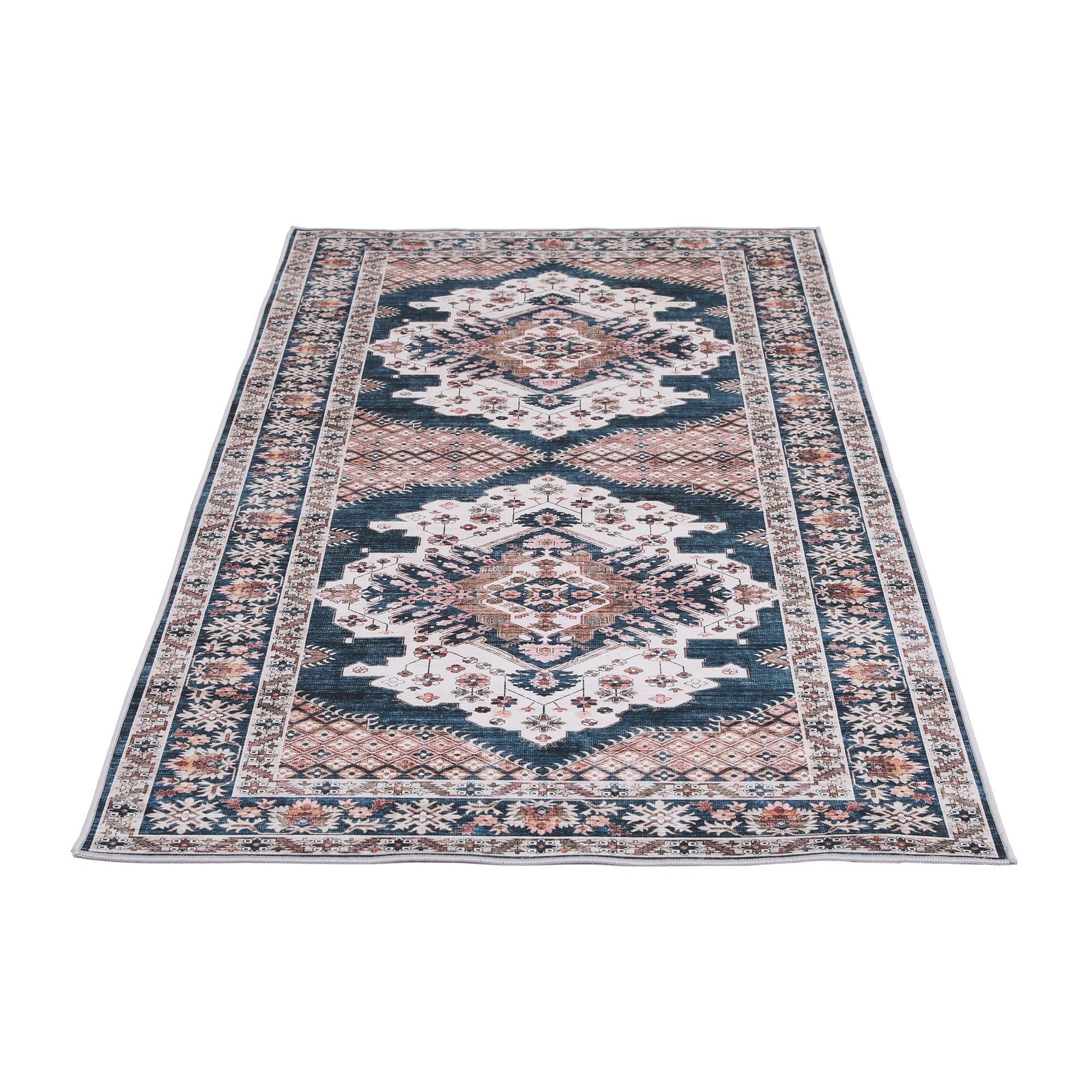Artiss 80 x 180 cm Washable Runner Area Rug No Hard Glue Quilt-Like Soft for Home Decor, 0.5cm Ultra-Thin Pet Friendly Bohemian Medallion Bedroom Carpet Bedworld
