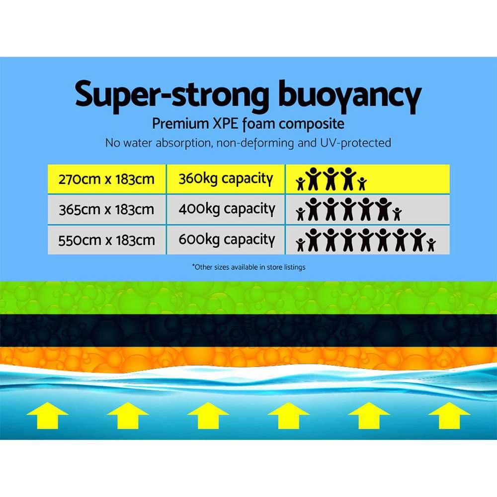 Weisshorn Floating Water Mat 2.7x1.8m Foam Pad Swimming Pool Island Platform