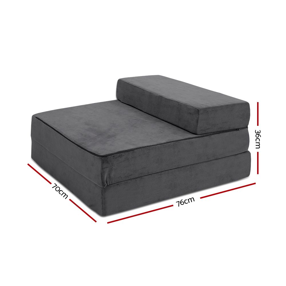Giselle Bedding Foldable Mattress Folding Foam Bed Mat Single Grey Bedworld