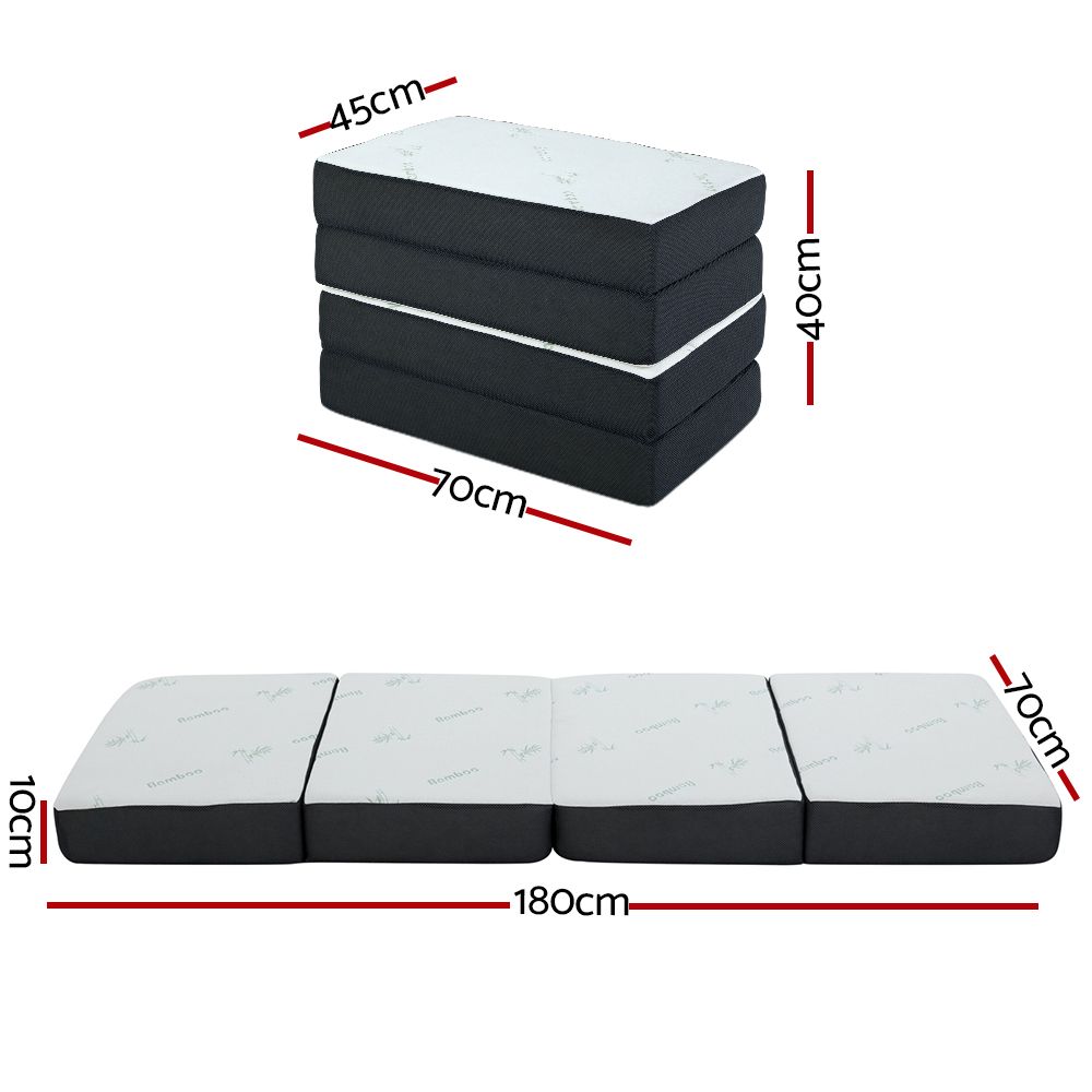 Giselle Bedding Foldable Mattress Folding Foam Sofa Bed Mat Bamboo Bedworld