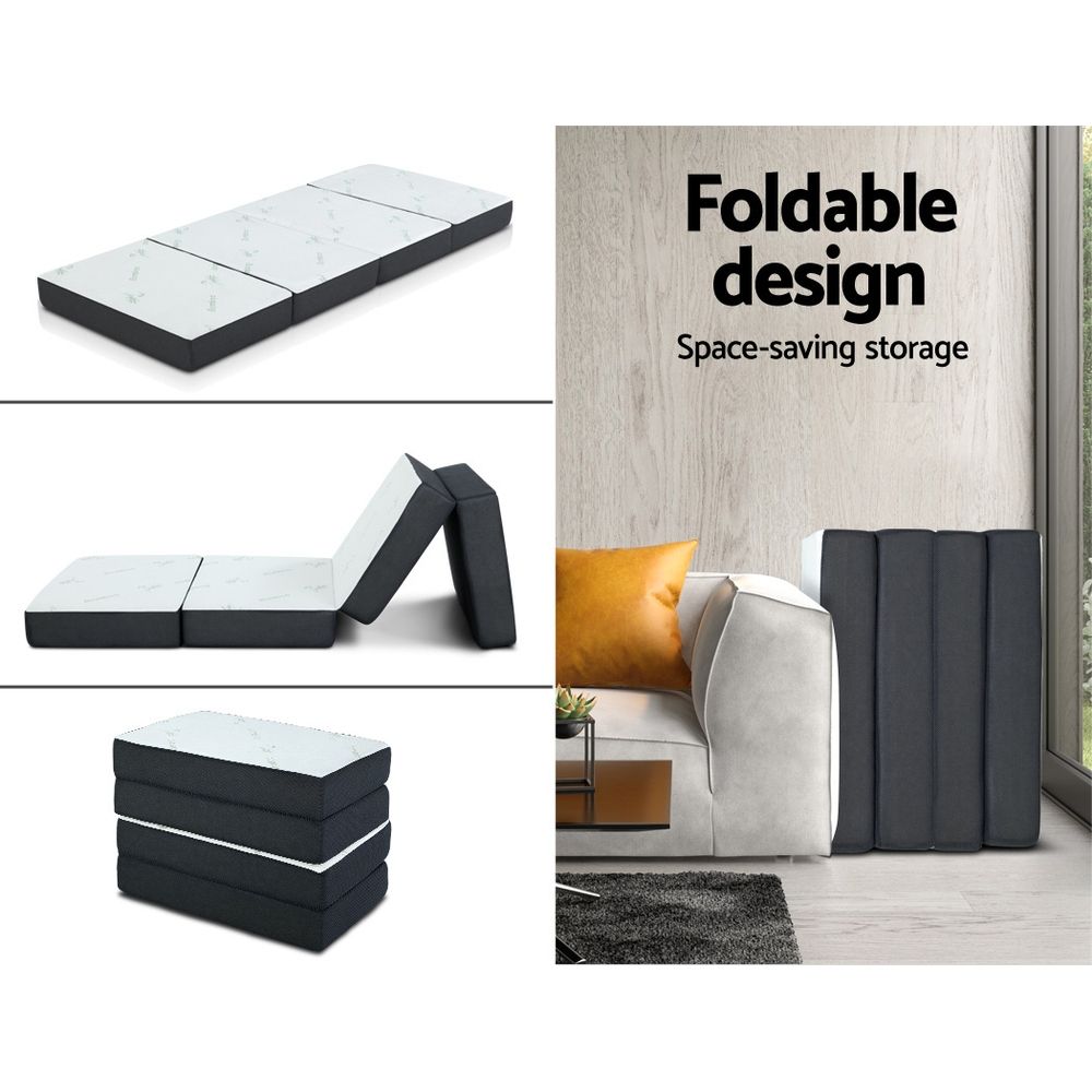Giselle Bedding Foldable Mattress Folding Foam Sofa Bed Mat Bamboo Bedworld
