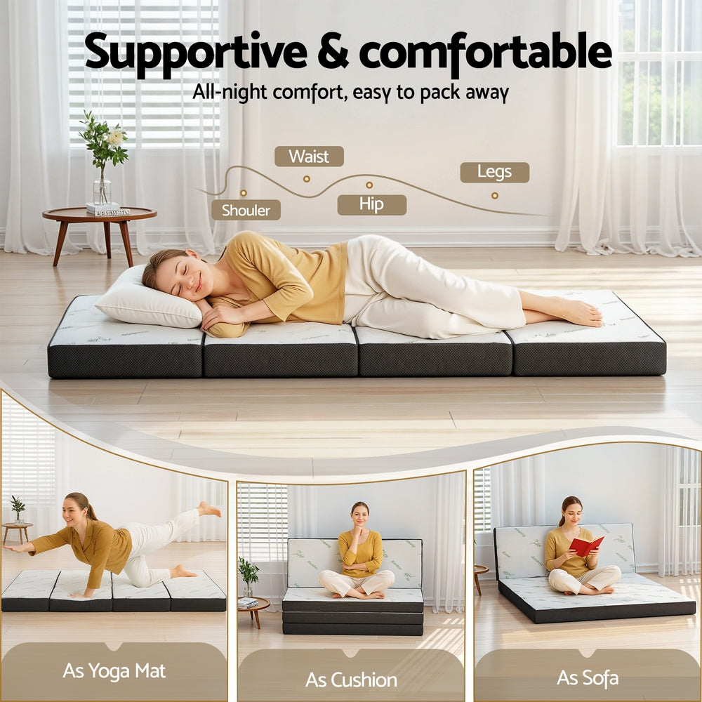 Giselle Foldable Mattress Folding Foam Mattresses Bamboo Double
