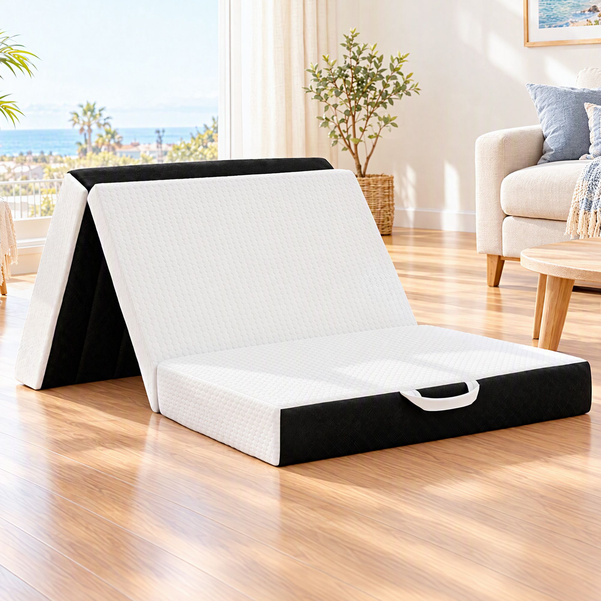 Giselle Folding Mattress Single 15cm Foldable Trifold Tencel Floor Guest Bed Mat Bedworld