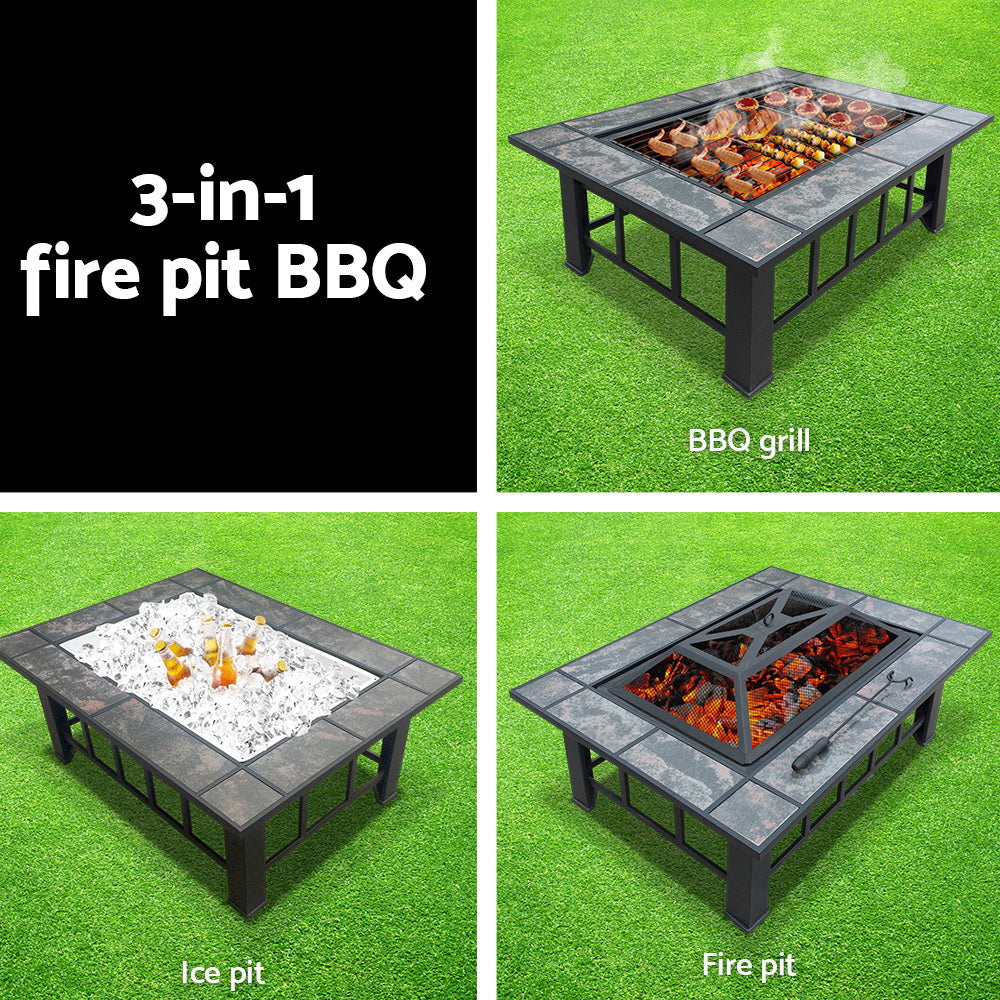 Grillz Fire Pit BBQ Grill Ice Bucket 3-