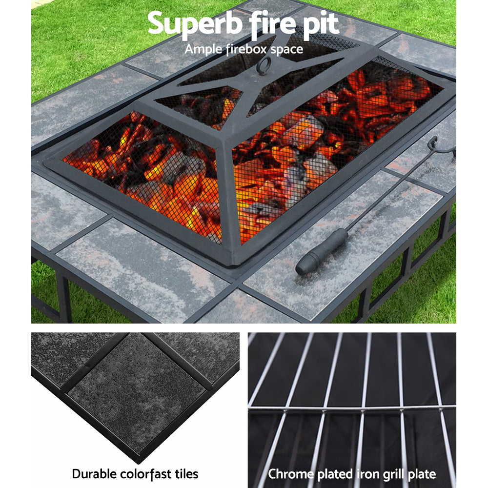 Grillz Fire Pit BBQ Grill Ice Bucket 3-