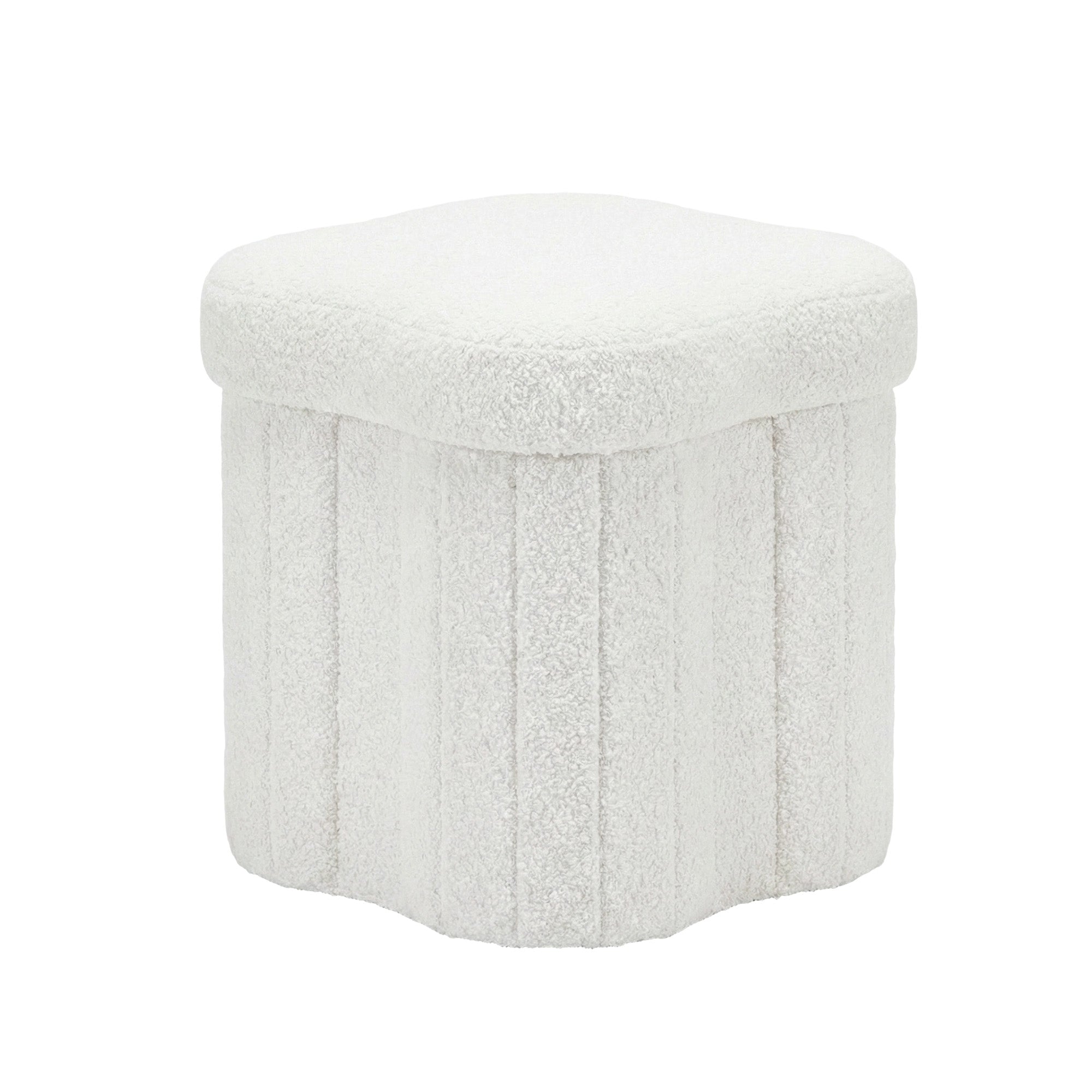 Artiss Storage Ottoman Foot Stool Foldable White Bedworld