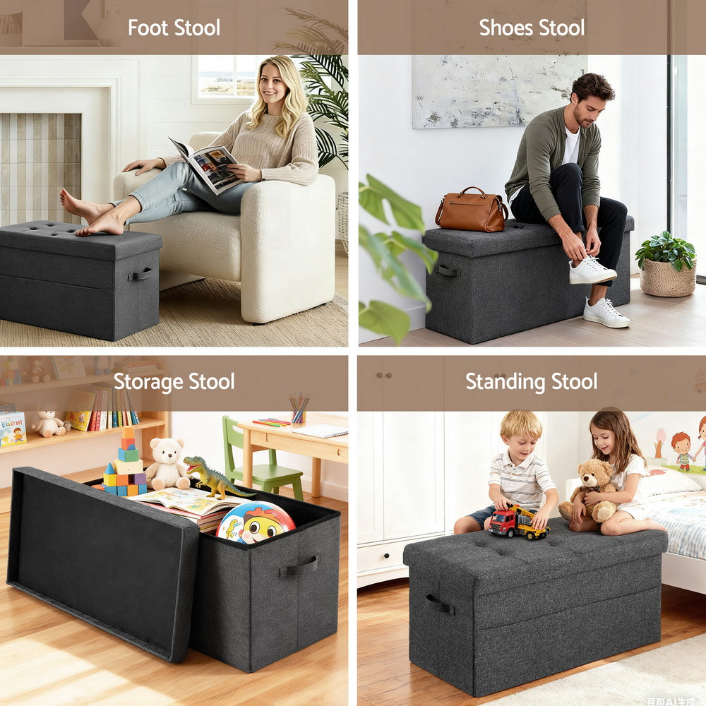 Artiss Storage Ottoman Foot Stool Rest Foldable