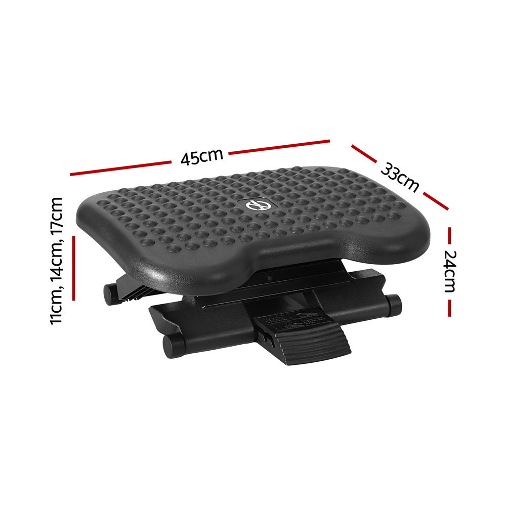 Desk Angle Adjustable Footrest Massage Black