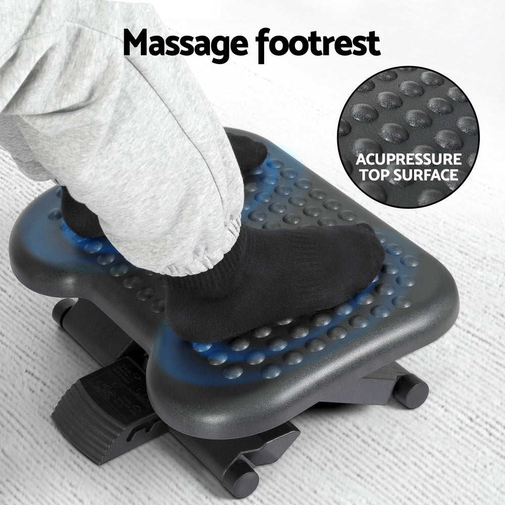 Desk Angle Adjustable Footrest Massage Black