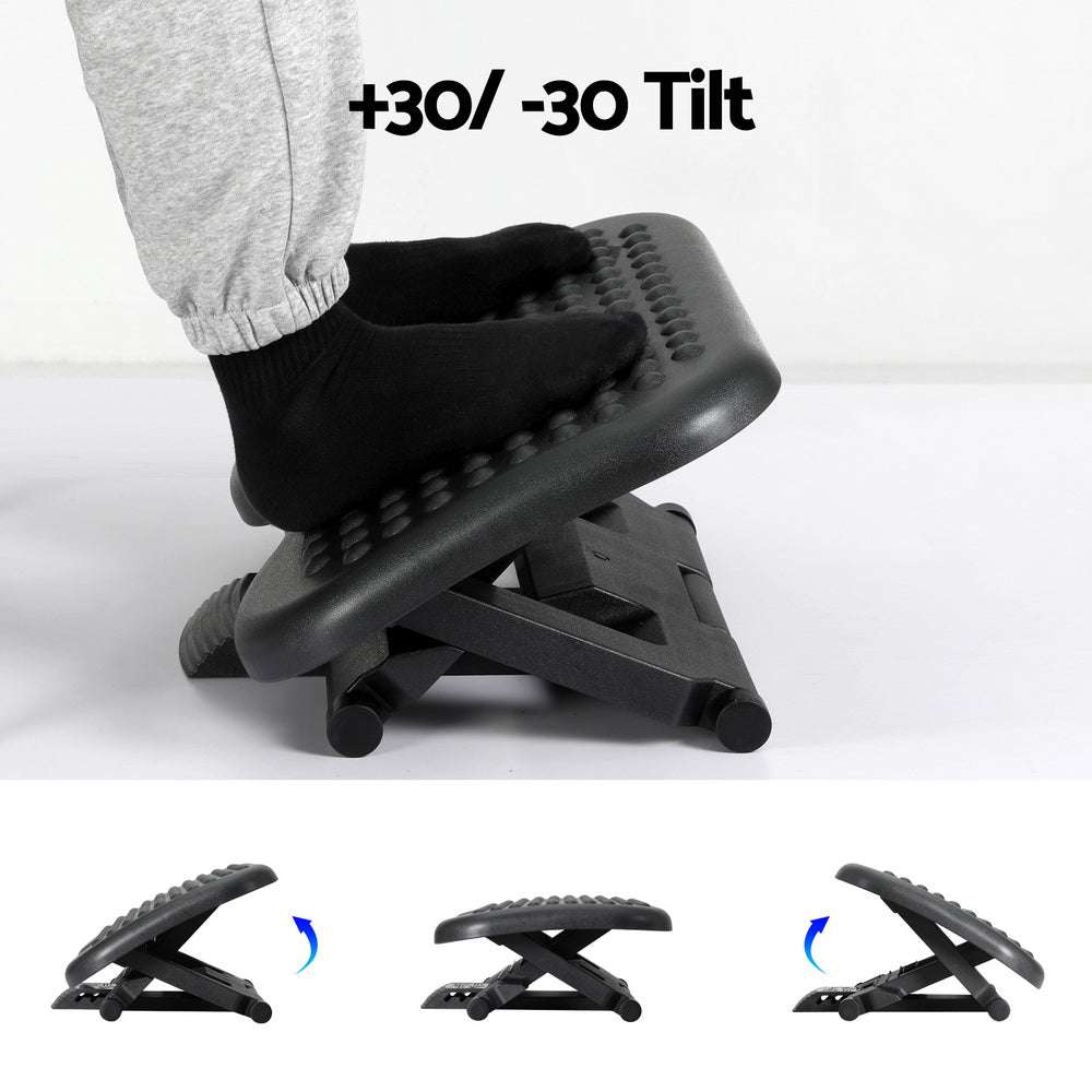 Desk Angle Adjustable Footrest Massage Black