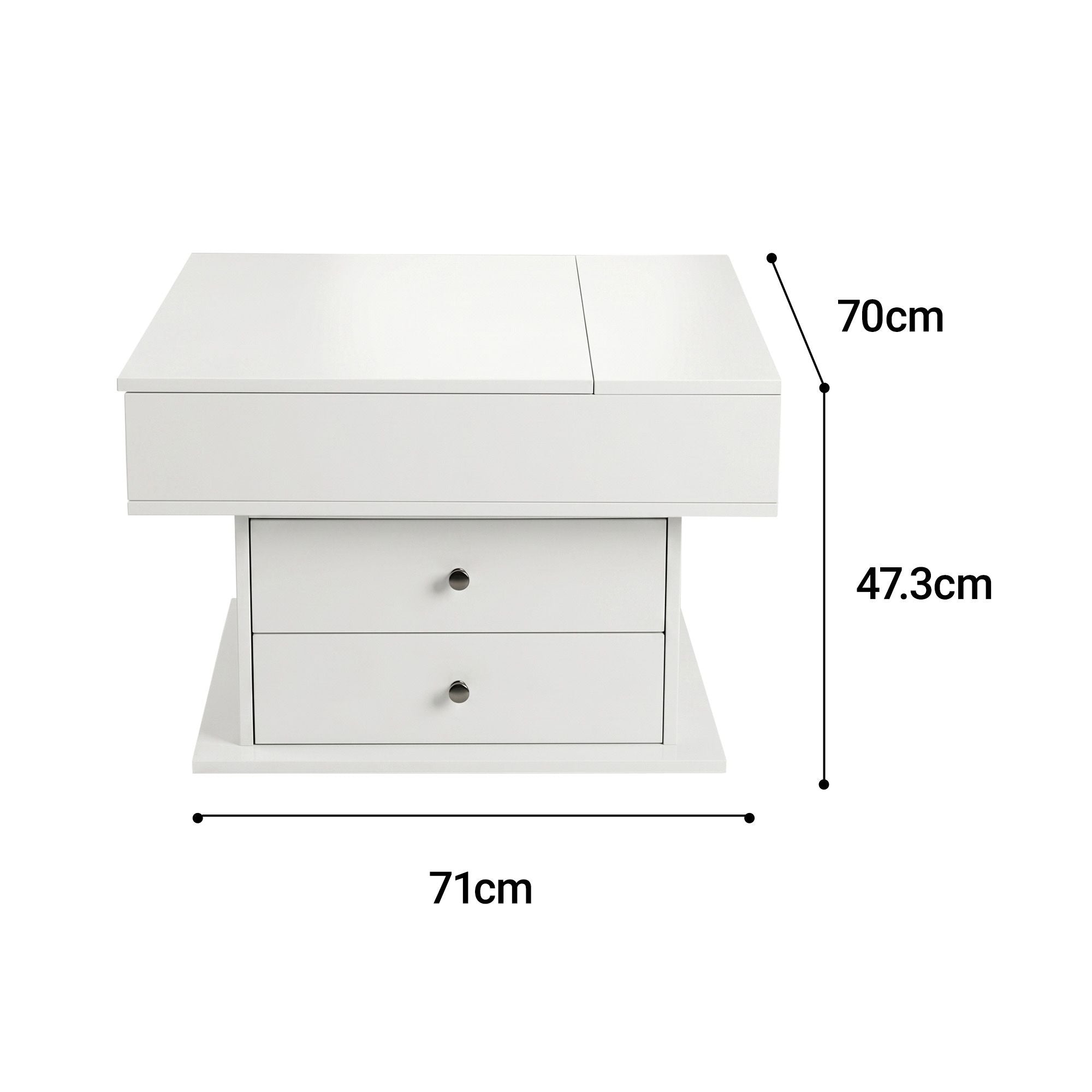 Artiss Lift Top Coffee Table Centre Table with Rotating Top Hidden Storage White Bedworld