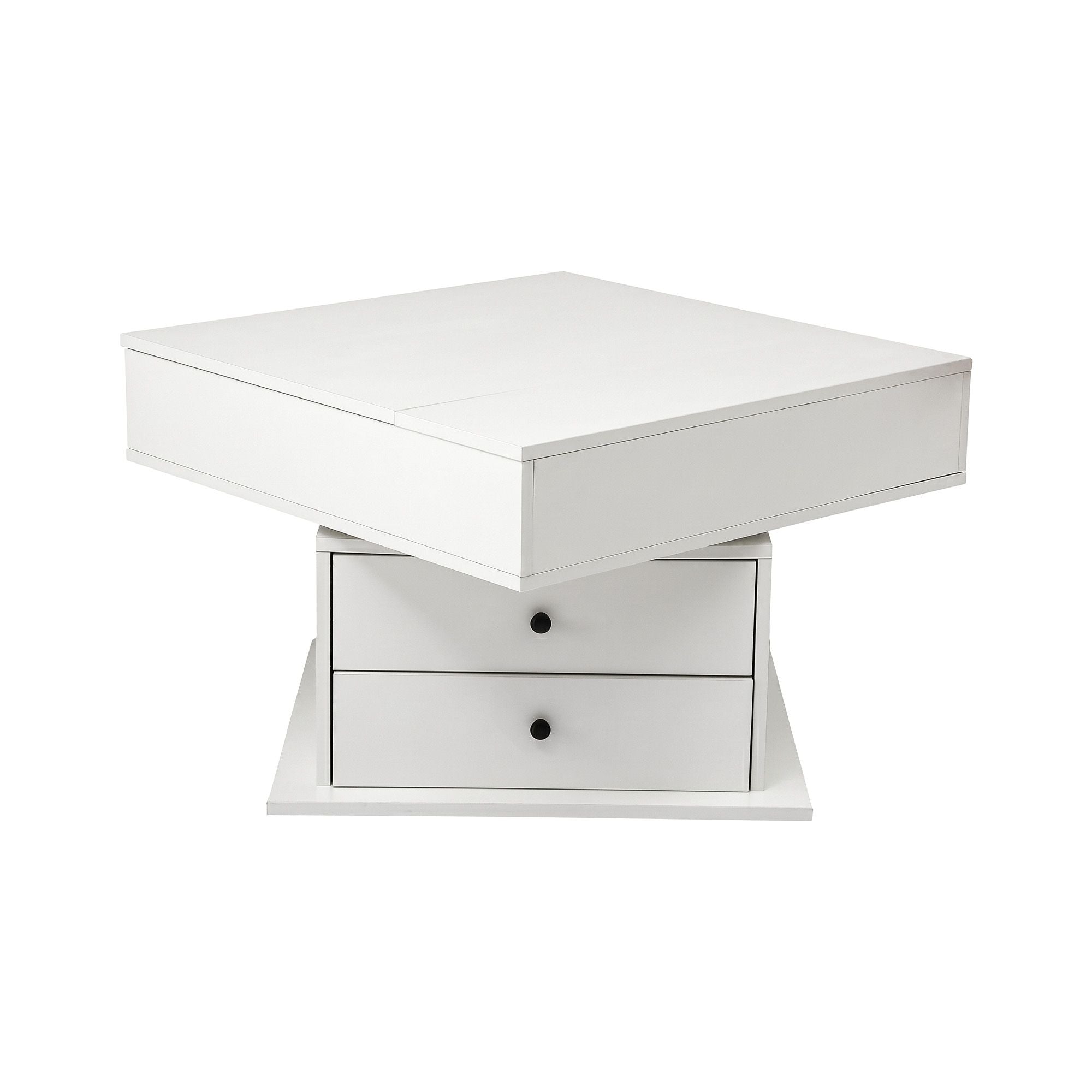 Artiss Lift Top Coffee Table Centre Table with Rotating Top Hidden Storage White Bedworld