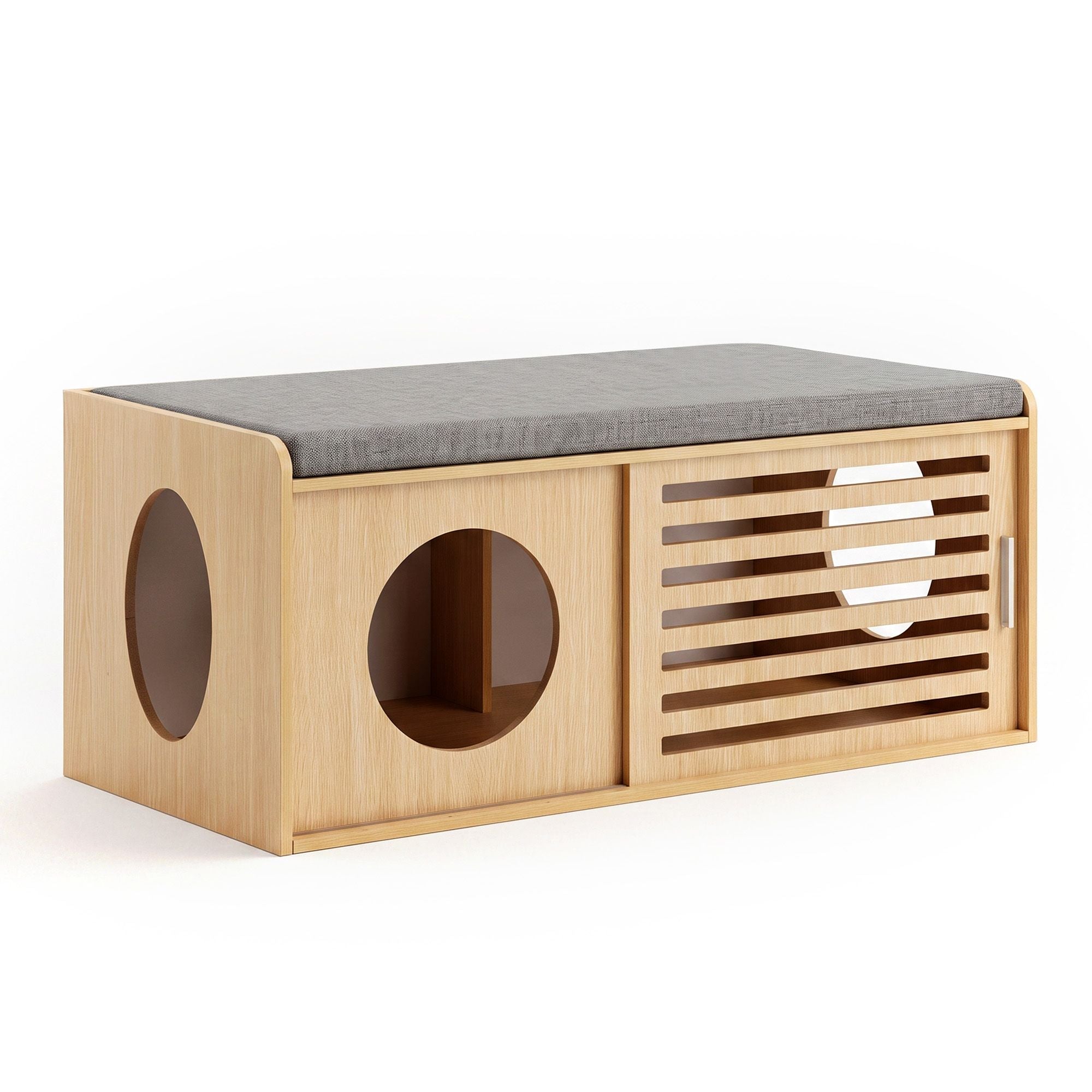 Artiss Pet Ottoman Footrest Bench with MDF Frame 100kg Capacity Natural Bedworld