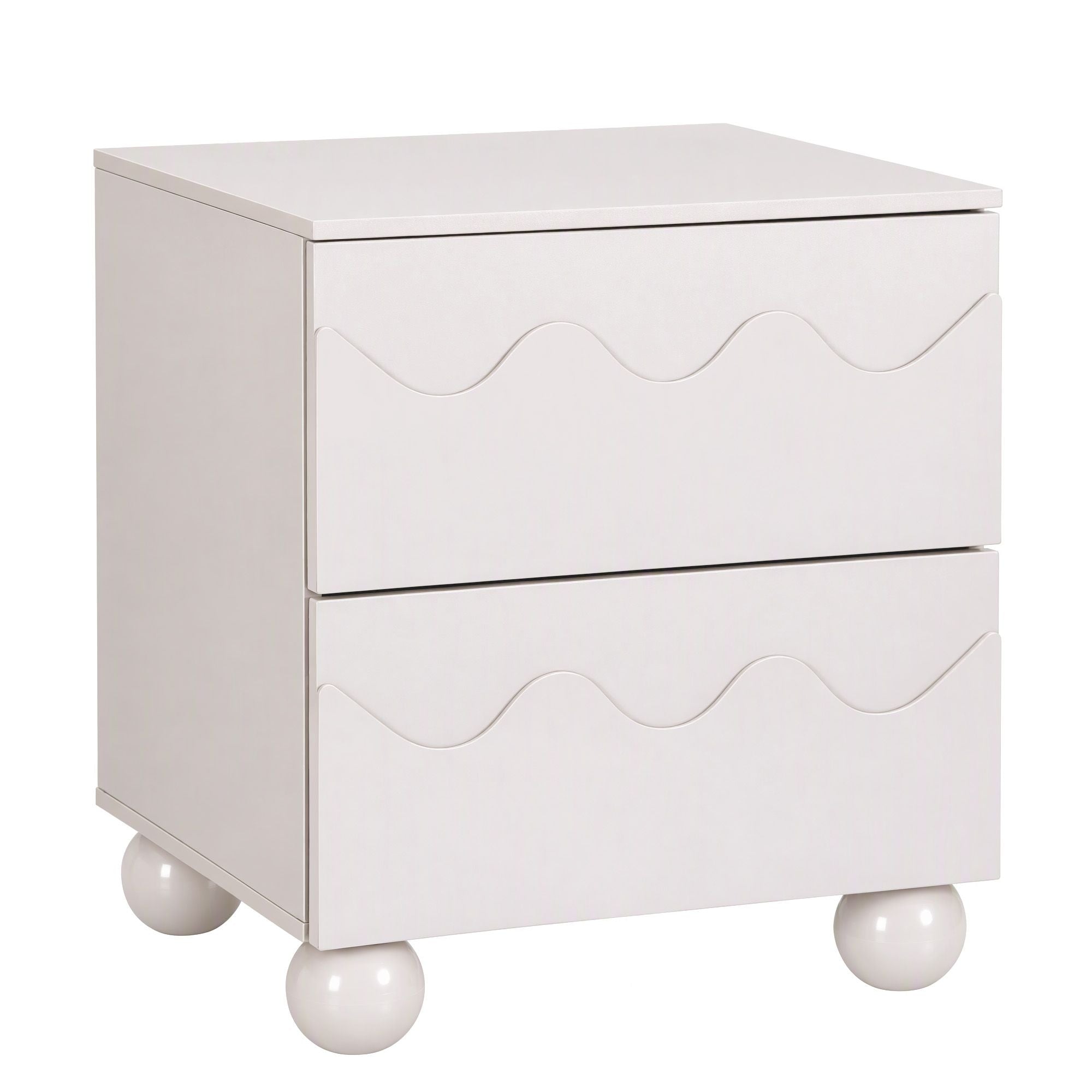 Artiss Bedside Table Nightstand 2 Drawers Storage Side Cabinet Beige Bedworld