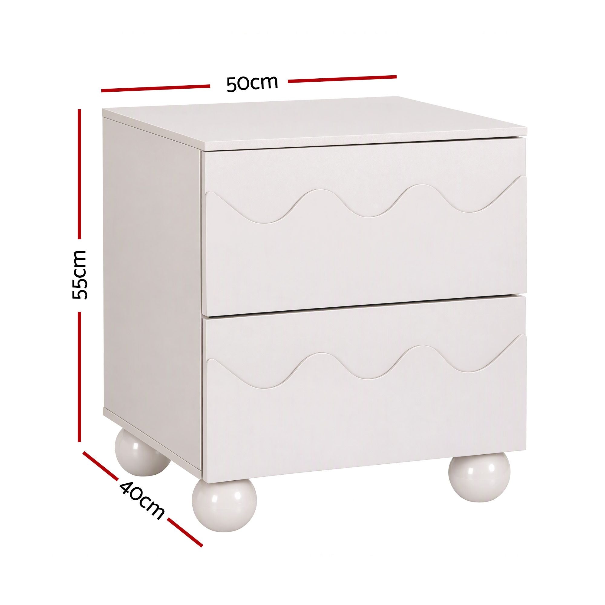 Artiss Bedside Table Nightstand 2 Drawers Storage Side Cabinet Beige Bedworld