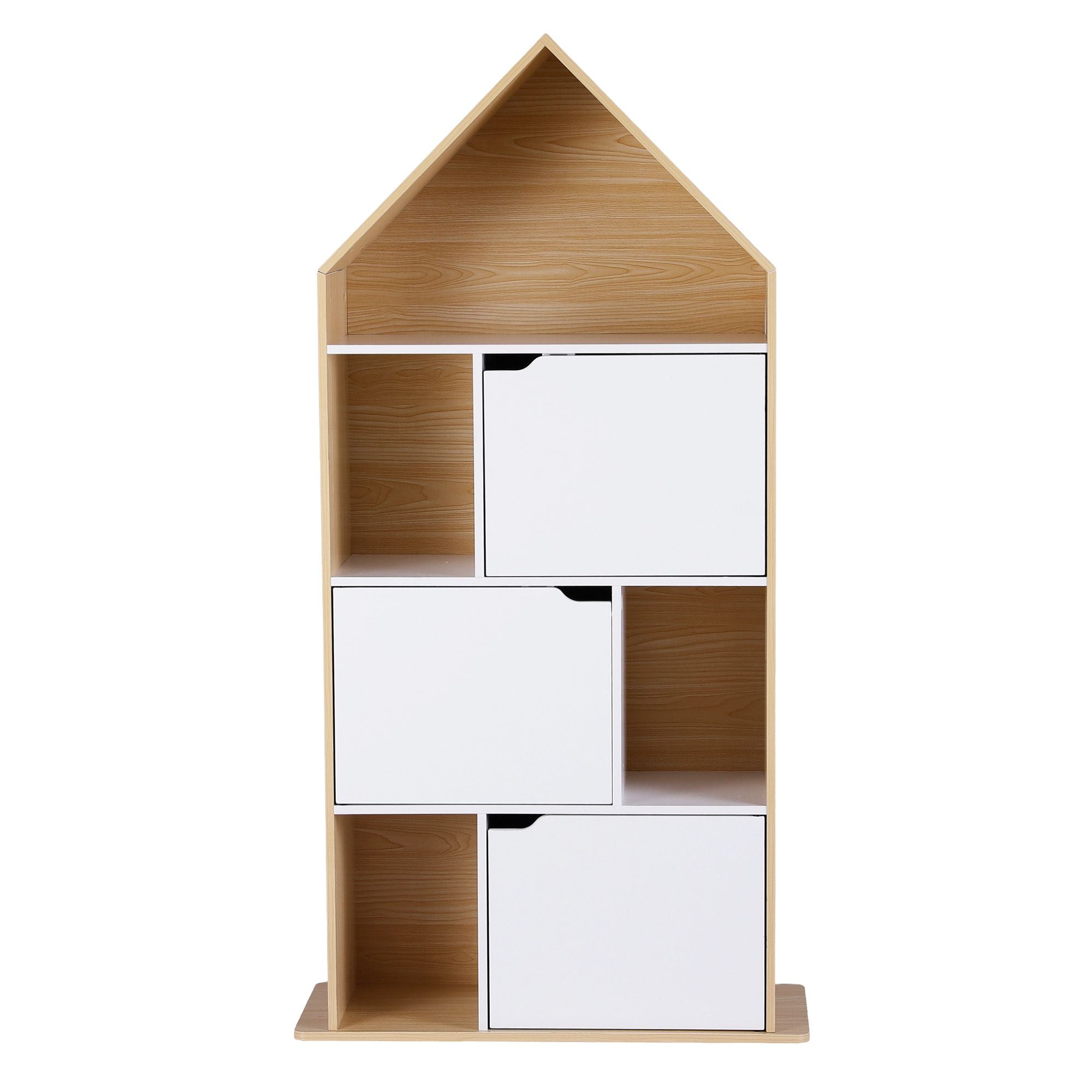 Artiss House Bookshelf 4 Tier Kids Storage Cabinet Shelf Unit White Pine Bedworld