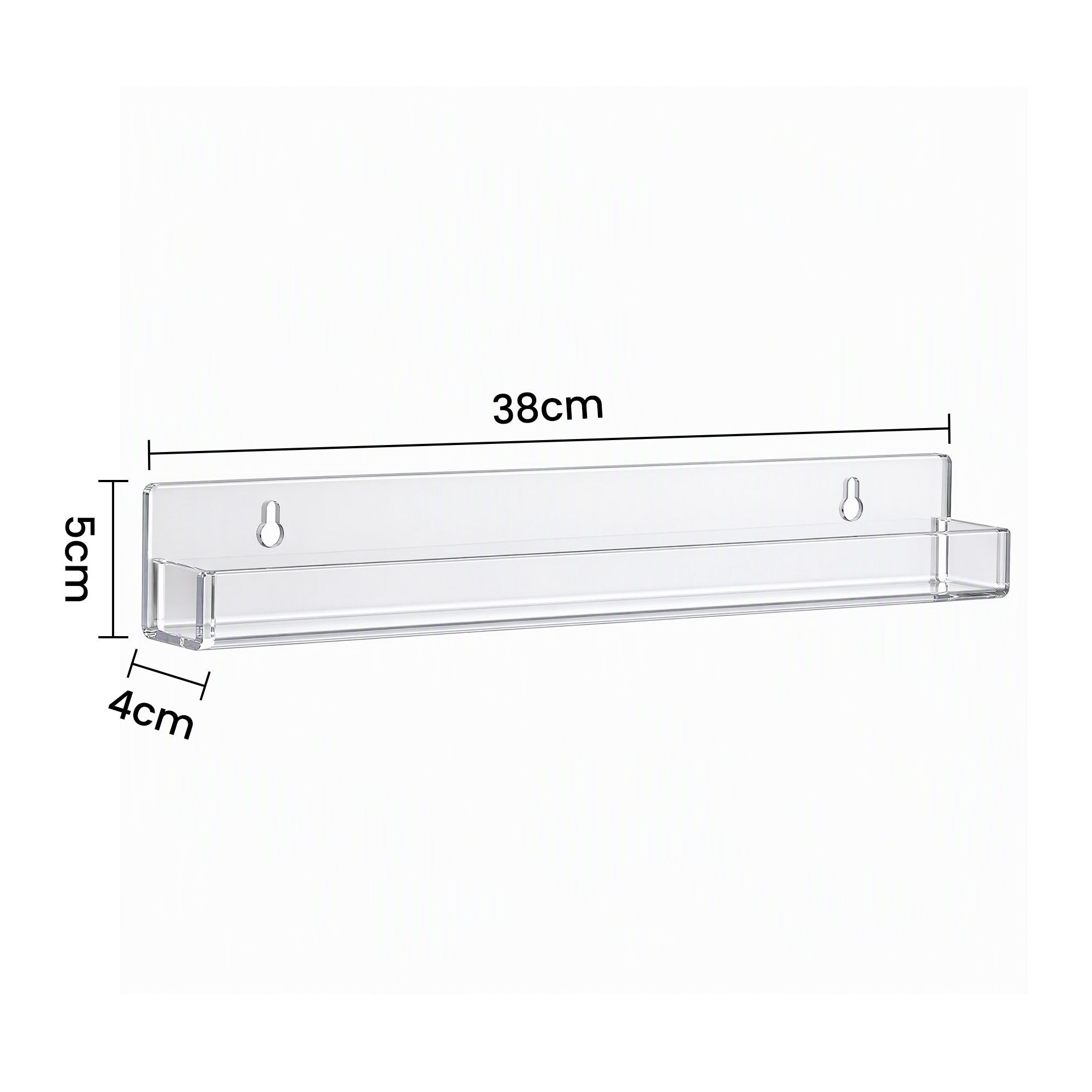 Artiss 6-Pack Acrylic Wall Shelves, Clear Floating Display Shelf with Detachable Panels & Front Lip Bedworld