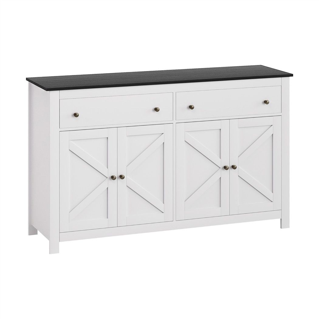 Artiss Buffet Sideboard Storage Cabinet Kitchen Cupboard 2 Drawers 140CM Black Bedworld