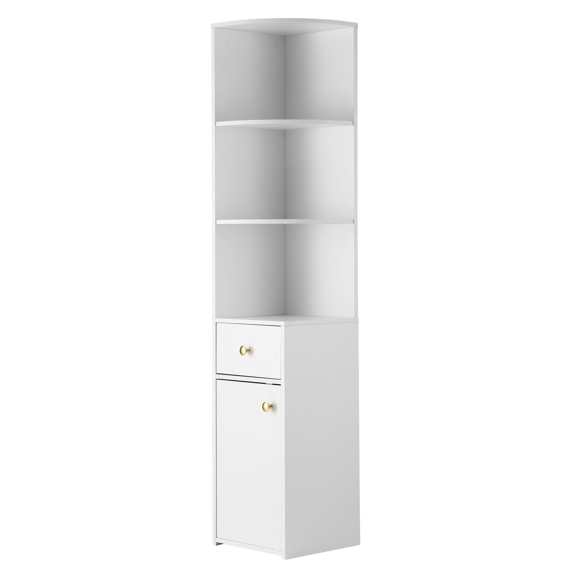 Artiss 3 Tiers Bookshelf with Storage Drawer and Cabinet White Bedworld