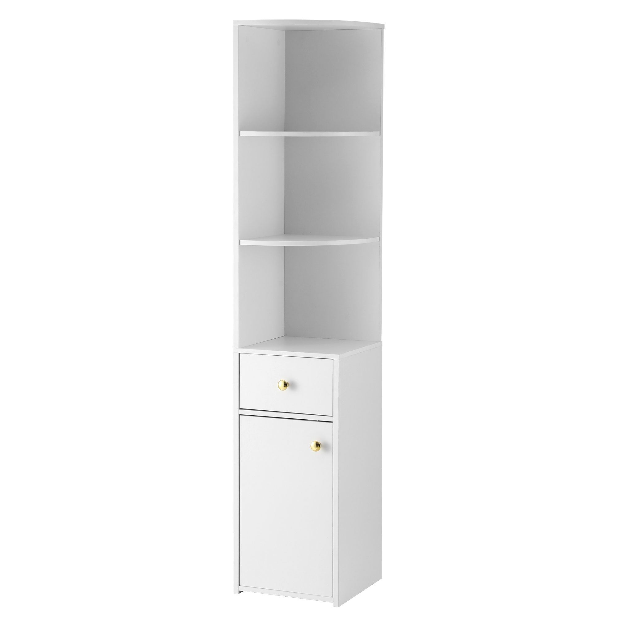 Artiss 3 Tiers Bookshelf with Storage Drawer and Cabinet White Bedworld