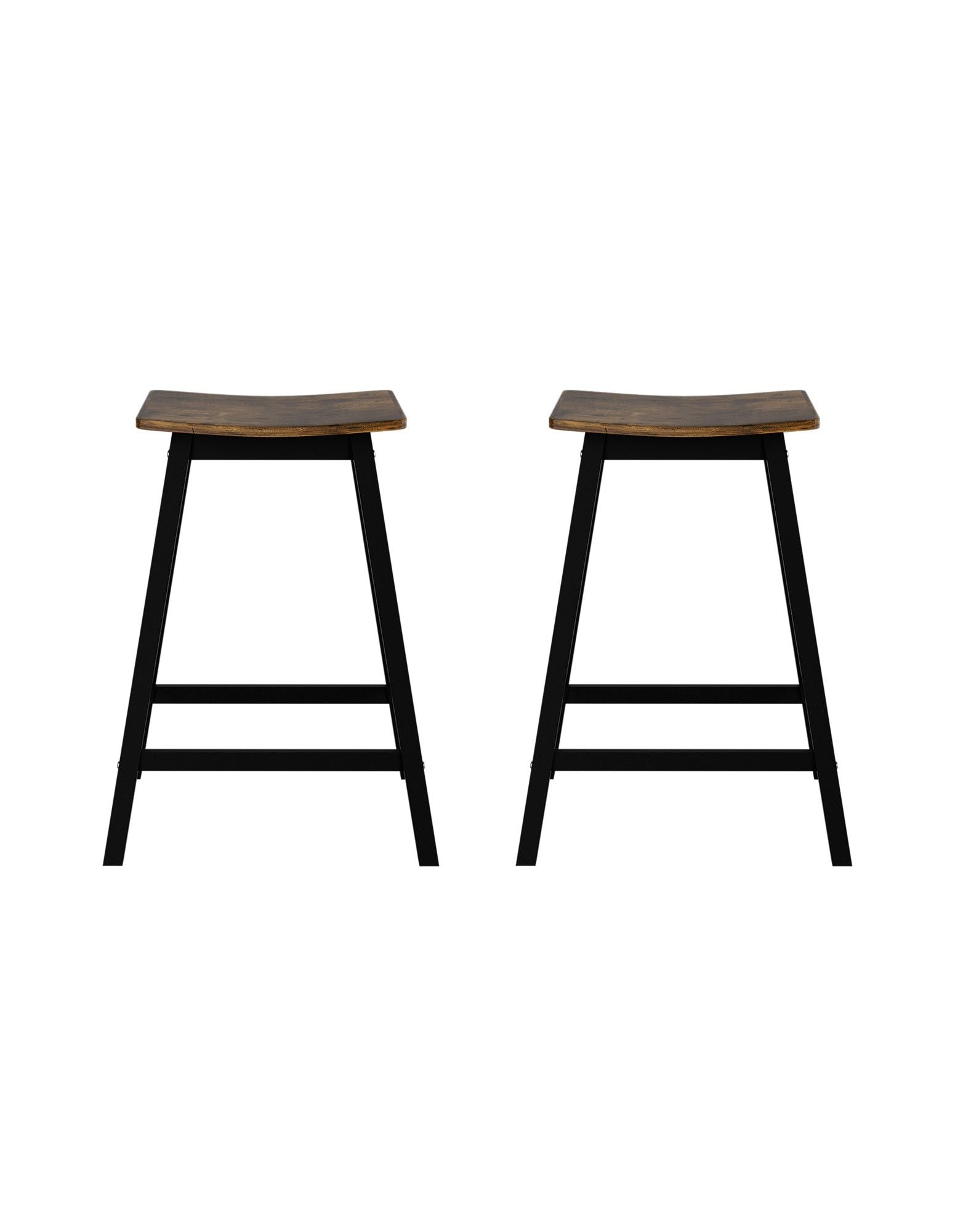 Artiss Bar Stools Set of 2 Kitchen Counter Stools Wooden Industrial Rustic Brown Bedworld