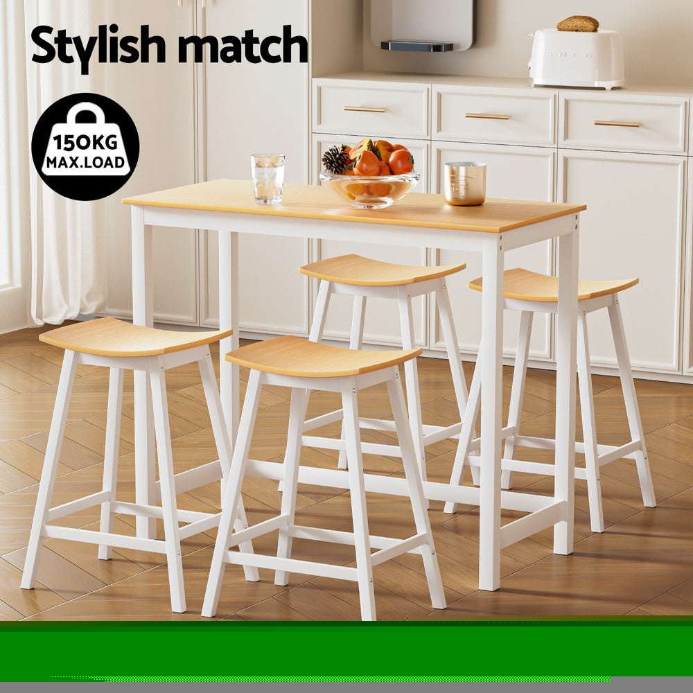 Artiss 4x Bar Stools Wooden Chairs Oak