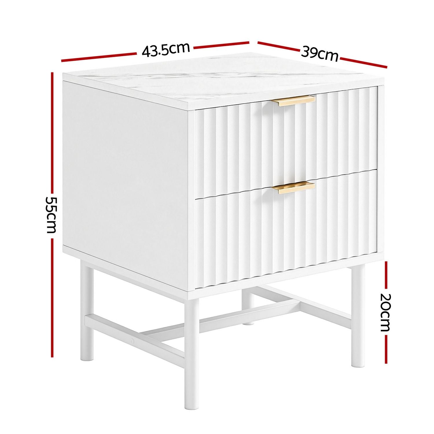 Artiss 2X Bedside Table White Nightstand 2 Drawers Bedworld