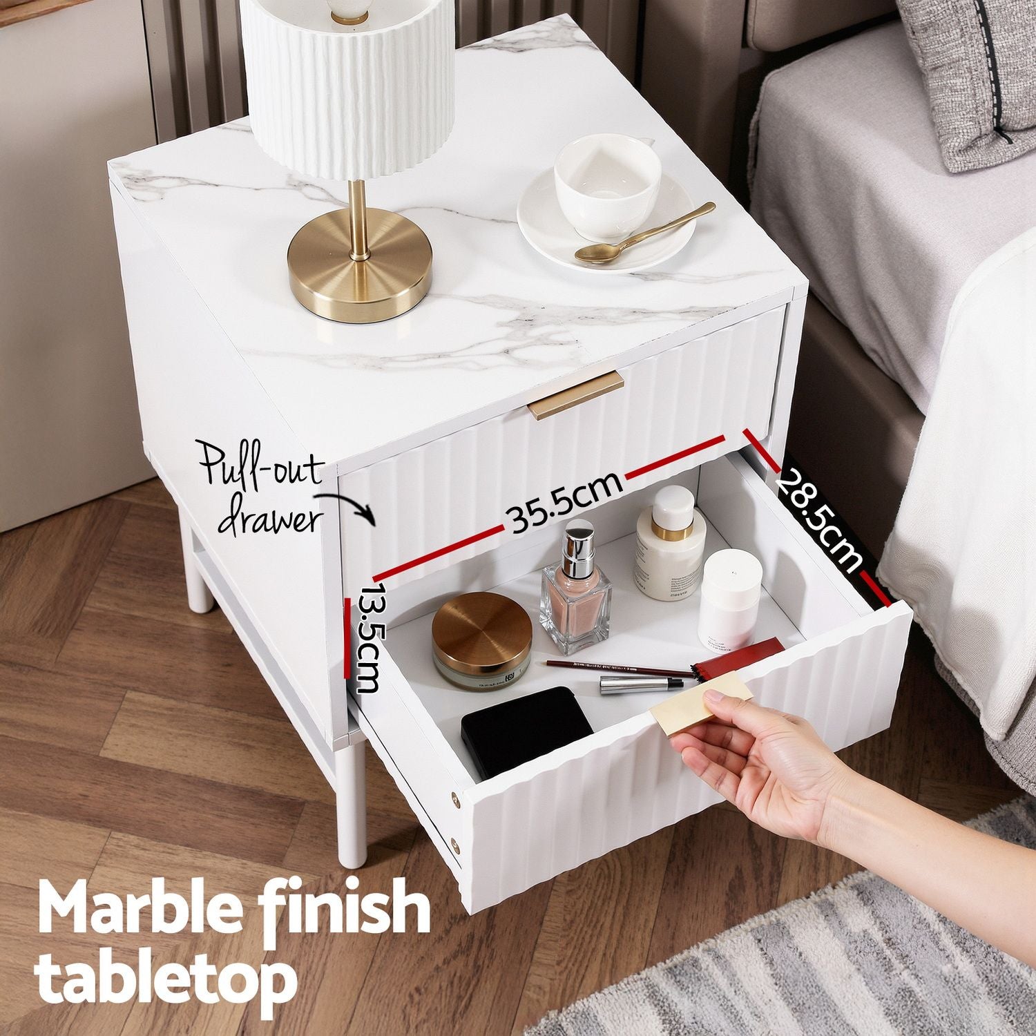Artiss 2X Bedside Table White Nightstand 2 Drawers Bedworld