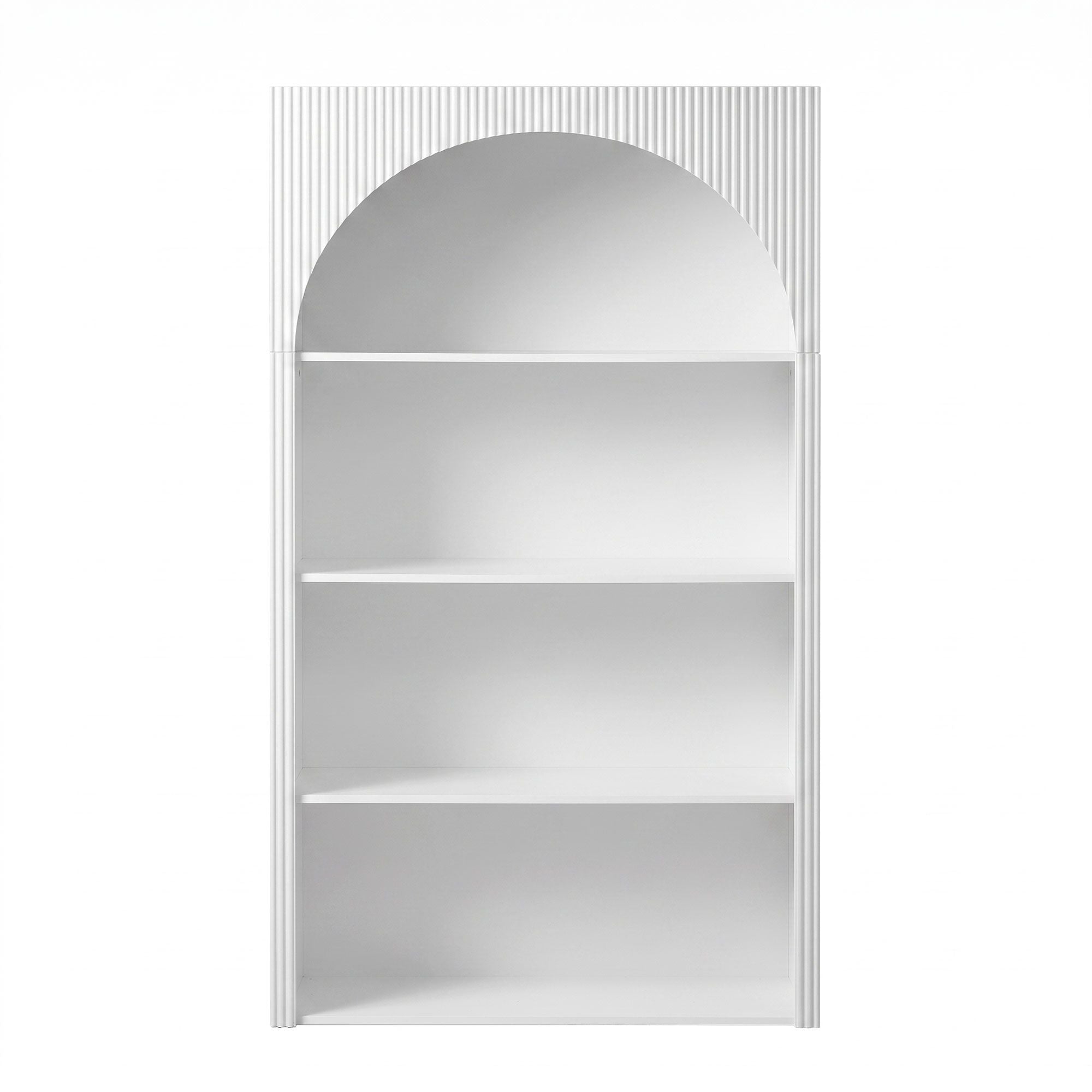 Artiss 4 Tier Bookshelf Arched Fluted Storage Display Cabinet Unit White Bedworld