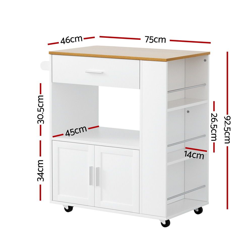 Artiss Kitchen Island Trolley Rolling Serving Cart Bedworld