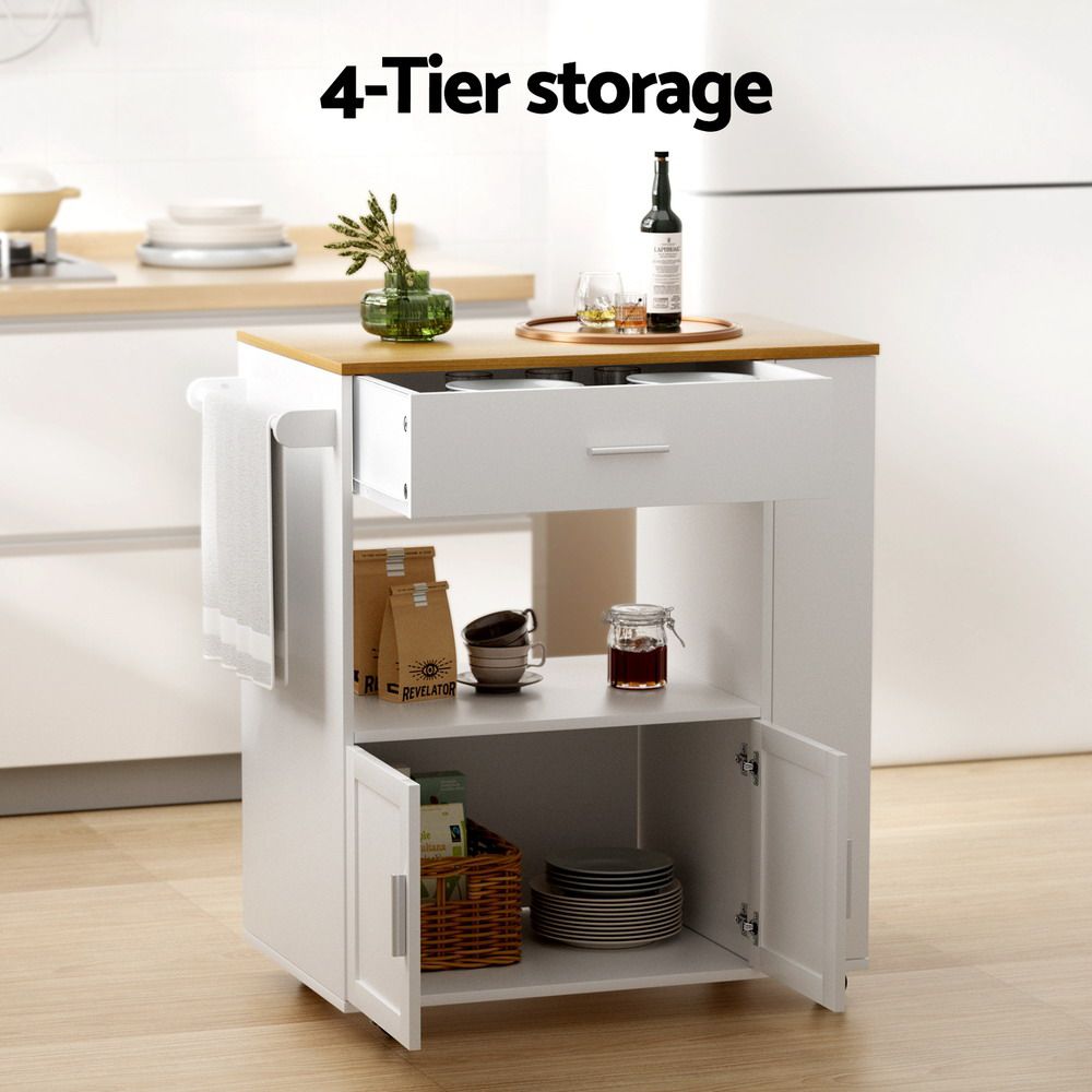 Artiss Kitchen Island Trolley Rolling Serving Cart Bedworld