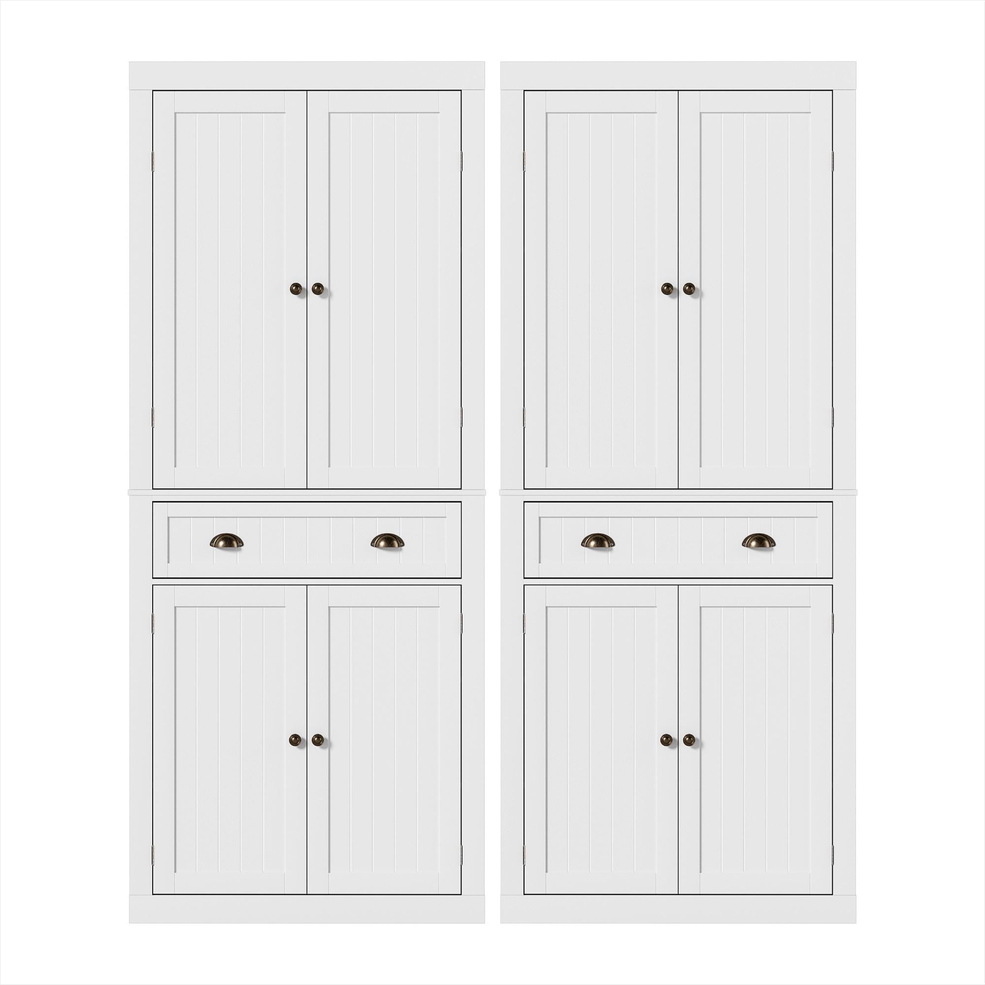 Artiss 2x Buffet Sideboard Cabinet 6-Tier Storage Pantry Cupboard Drawer White