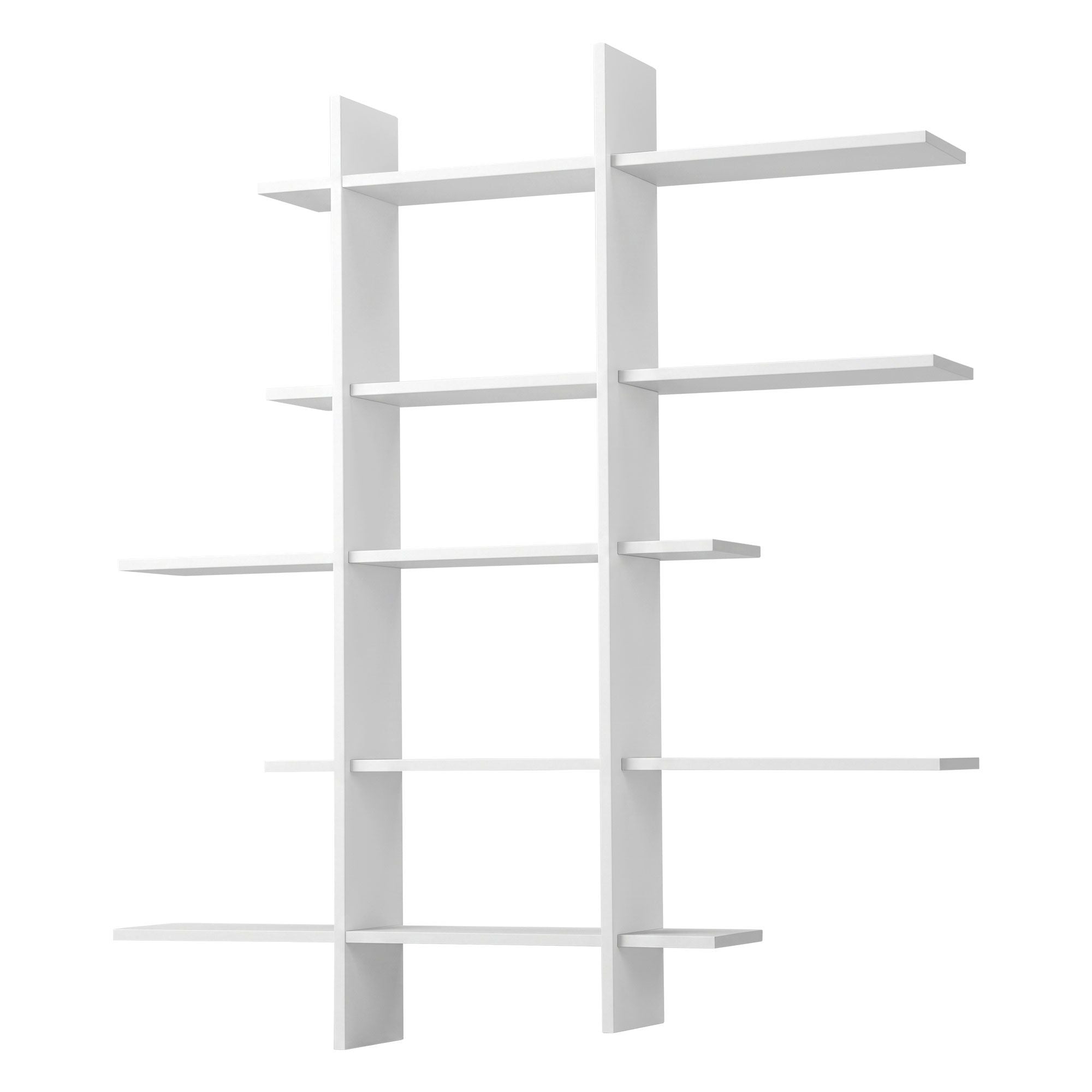 Artiss 15-Section Wall Mounted Display Shelf, Floating Bookshelf for Books and Decor, Extra Thick E1 PB Board for Home Study and Living Room, 116 x 18 x 129 cm Bedworld