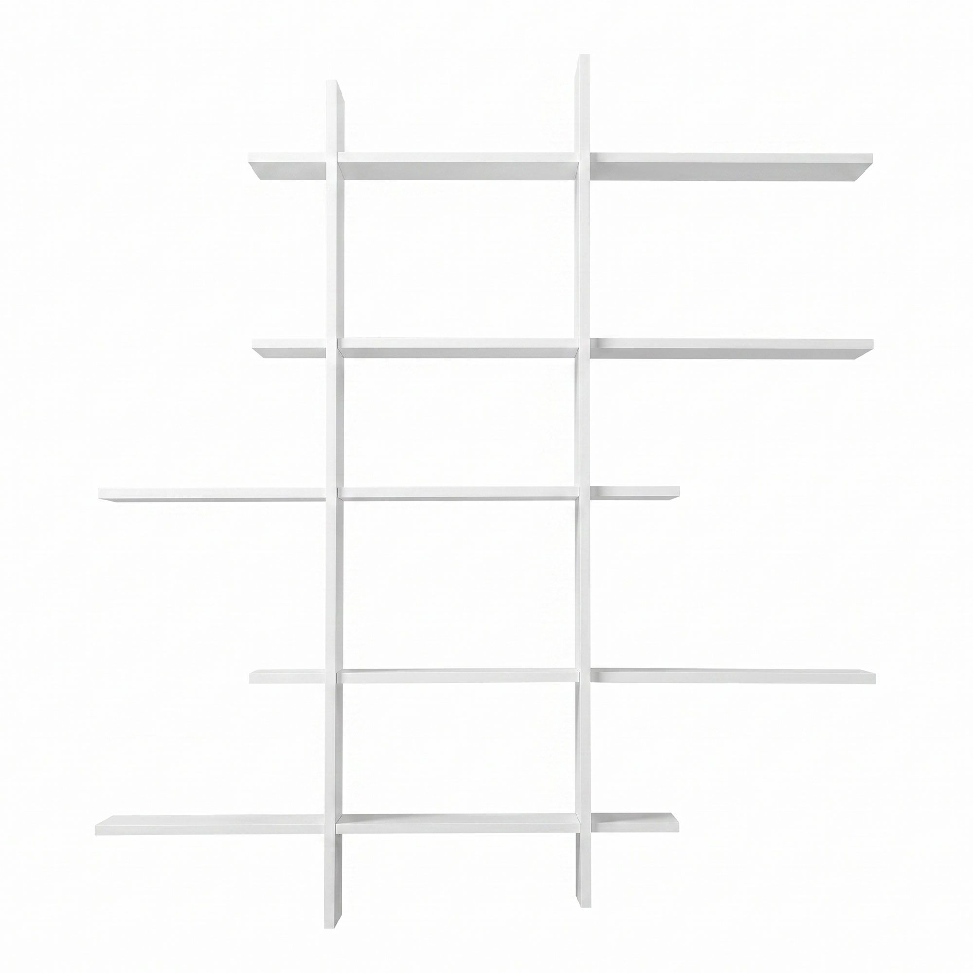 Artiss 15-Section Wall Mounted Display Shelf, Floating Bookshelf for Books and Decor, Extra Thick E1 PB Board for Home Study and Living Room, 116 x 18 x 129 cm Bedworld