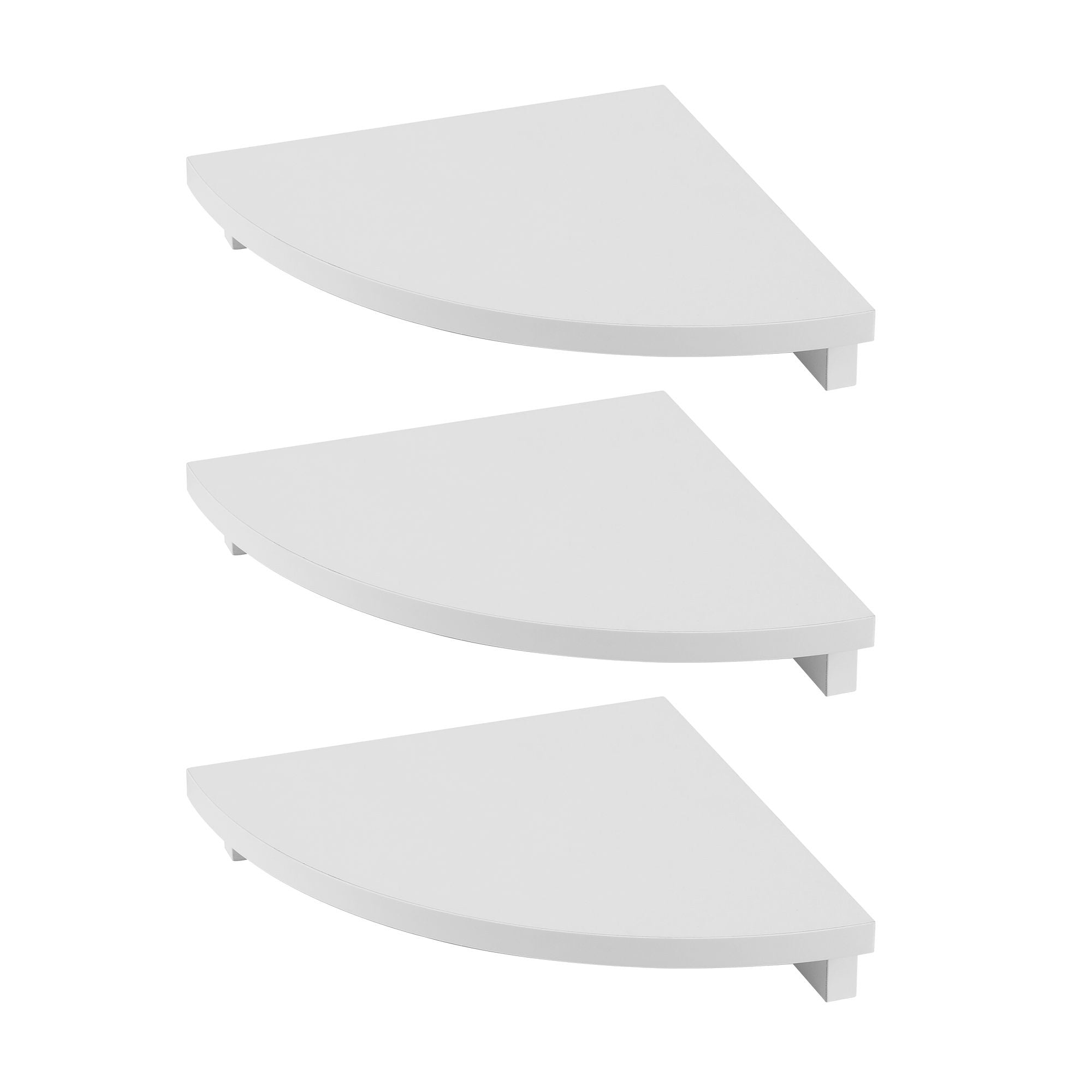 Artiss 3pc Corner Floating Wall Shelf Wall Mounted Display Rack Round Edge White Bedworld
