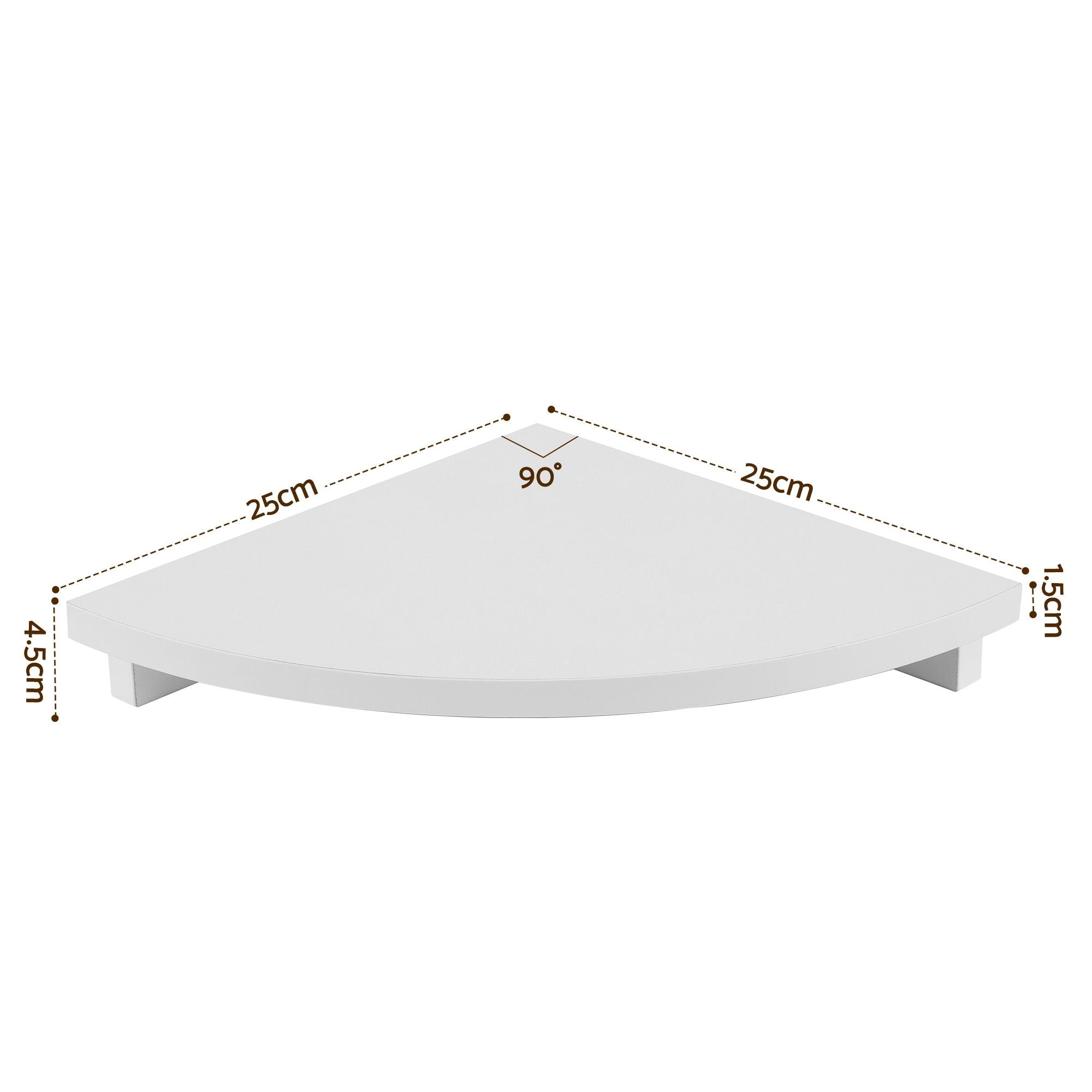 Artiss 4pc Corner Floating Wall Shelf Wall Mounted Display Rack Round Edge White Bedworld