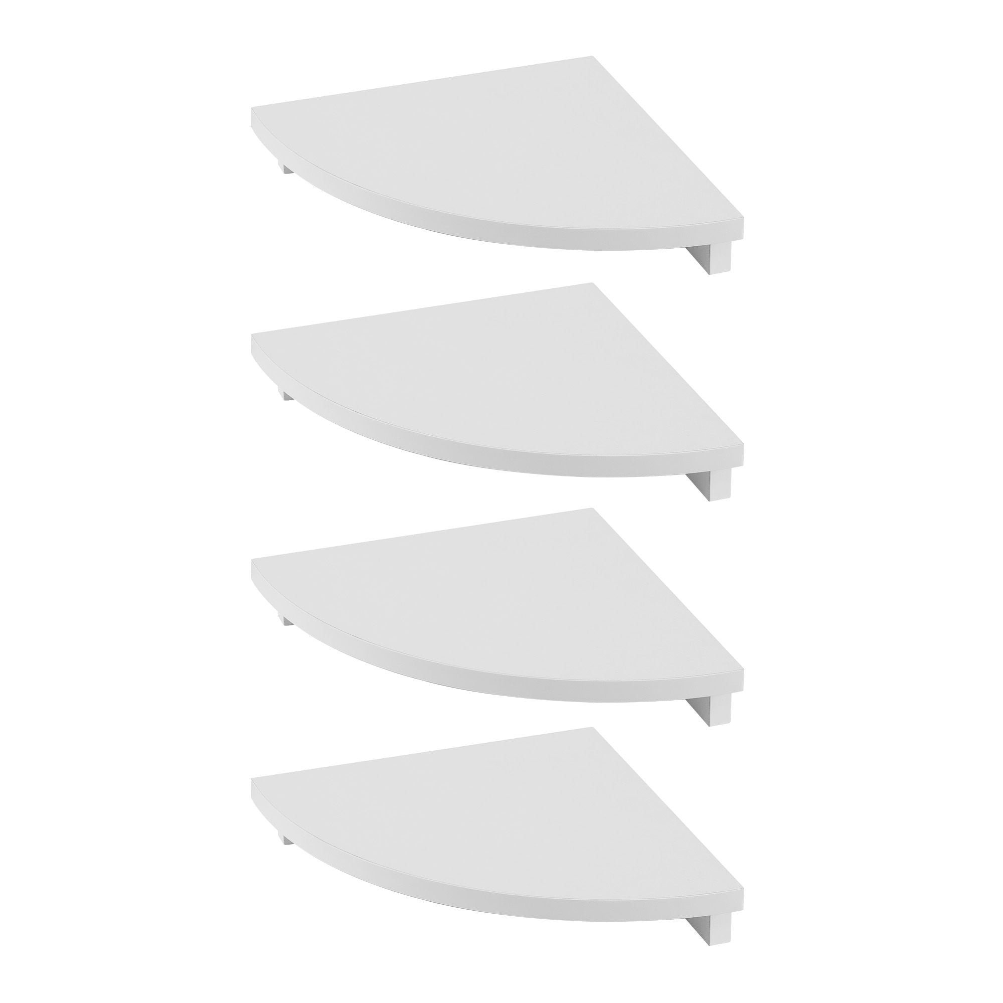 Artiss 4pc Corner Floating Wall Shelf Wall Mounted Display Rack Round Edge White Bedworld