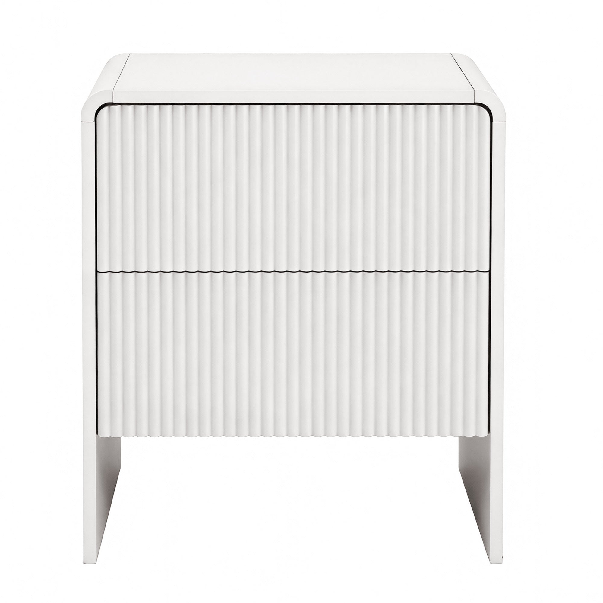 Artiss Bedside Table 2 Drawers - Beige Bedworld