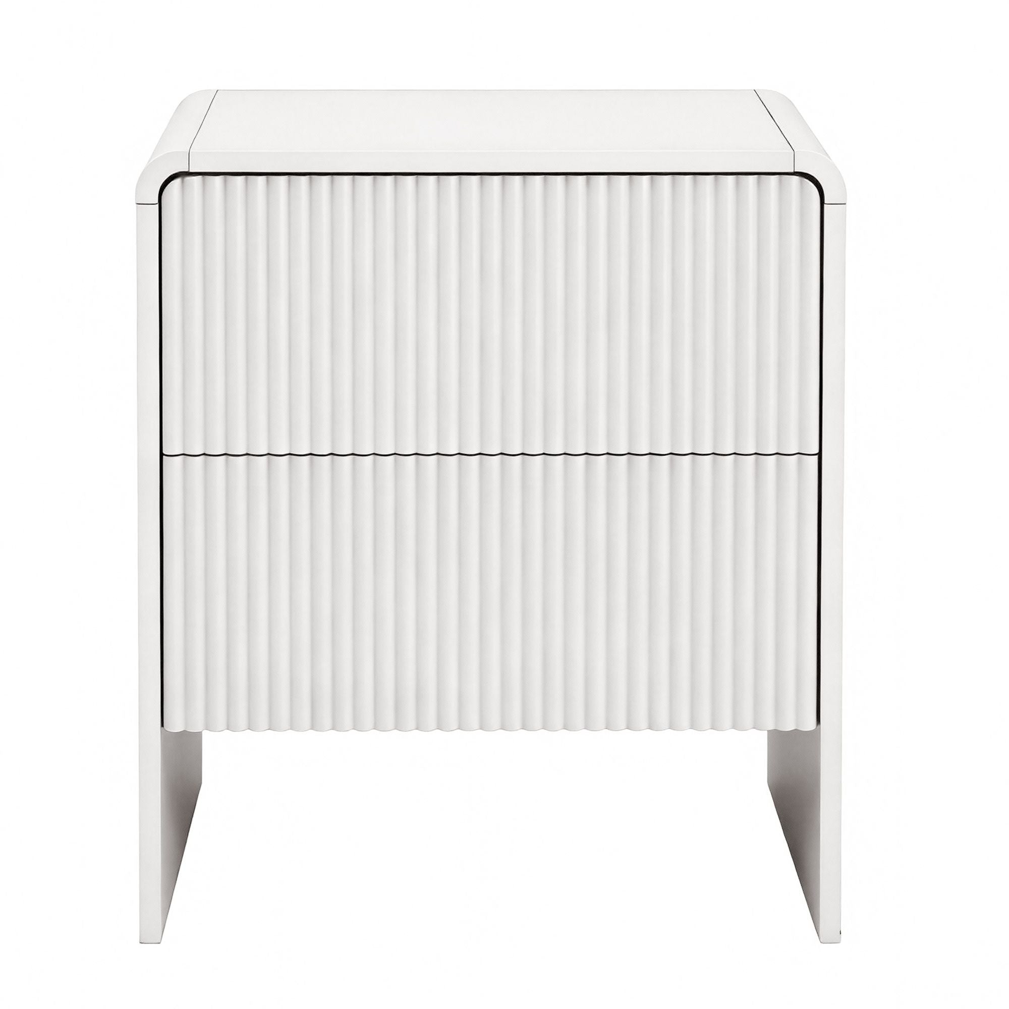 Artiss 2x Bedside Table 2 Drawers - Beige Bedworld