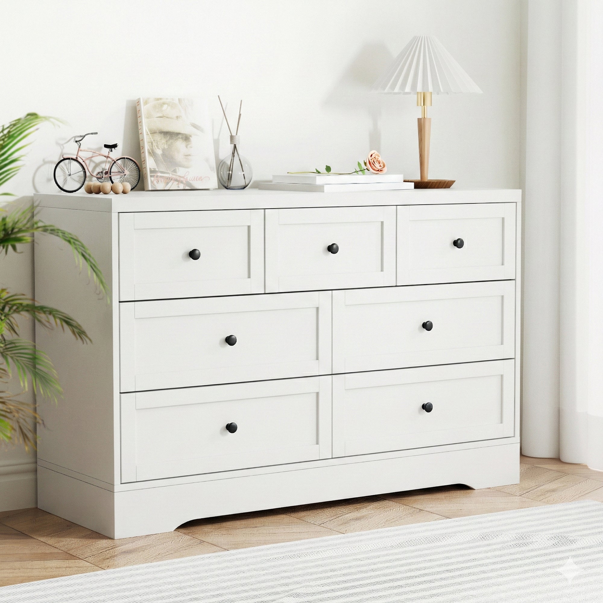 Artiss 7 Chest of Drawers Dresser Table White Bedworld