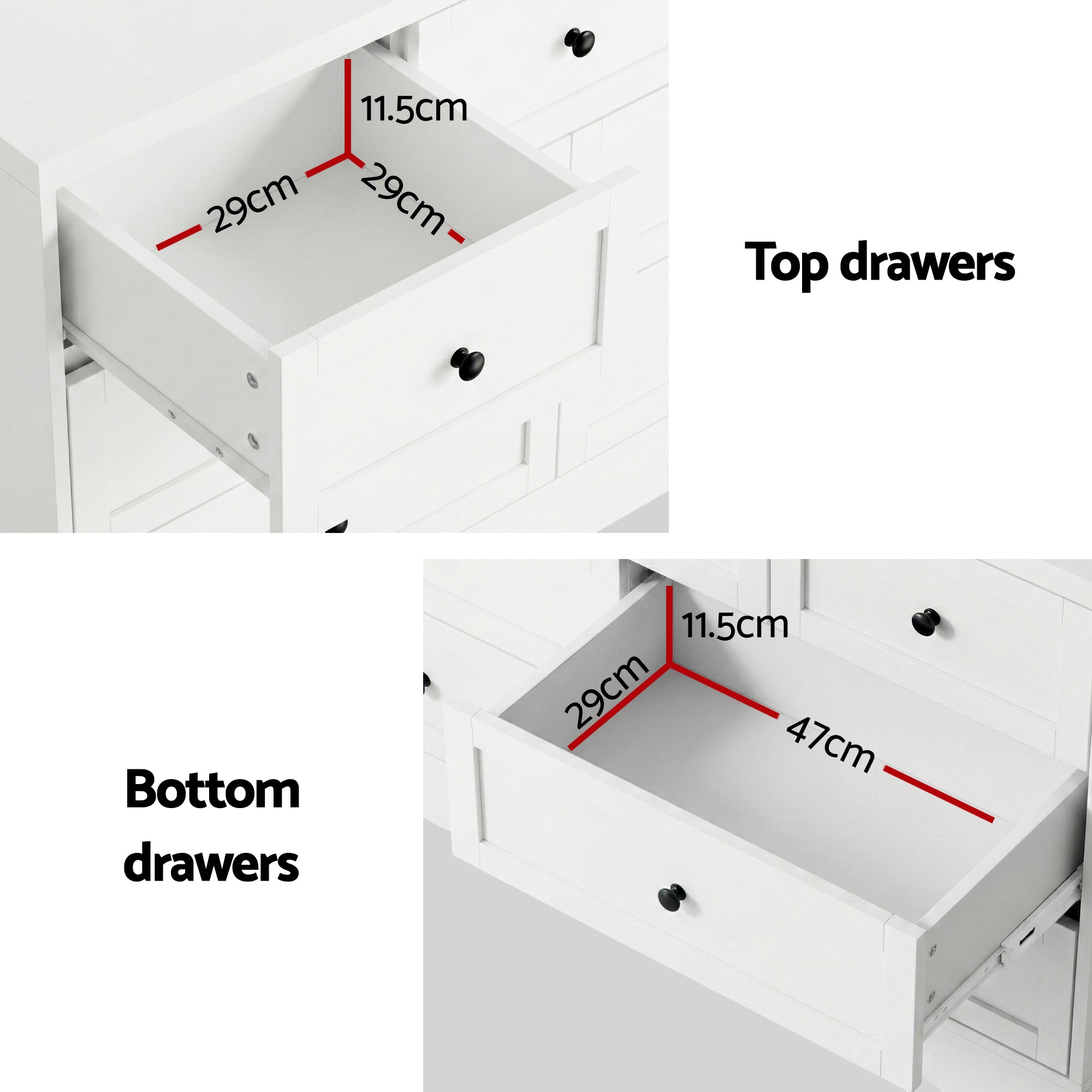 Artiss 7 Chest of Drawers Dresser Table White Bedworld