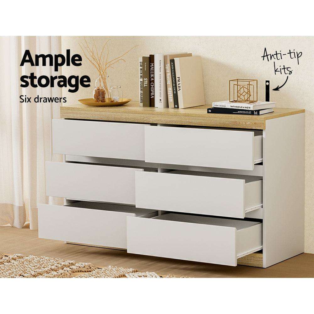 Drawers Cabinet Dresser Table Tallboy Storage Bedroom White