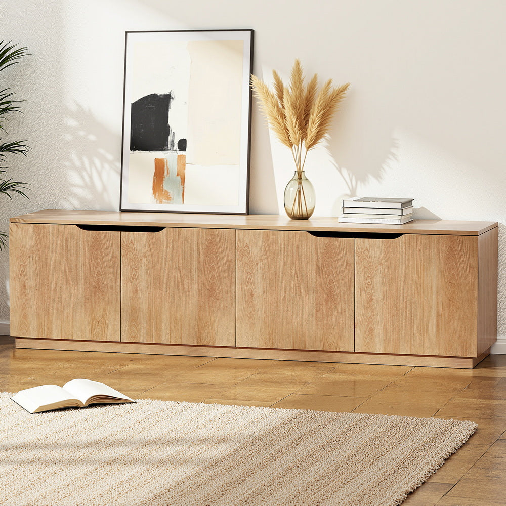 Artiss TV Unit Entertainment Unit Storage Cabinet 180cm Pine Bedworld
