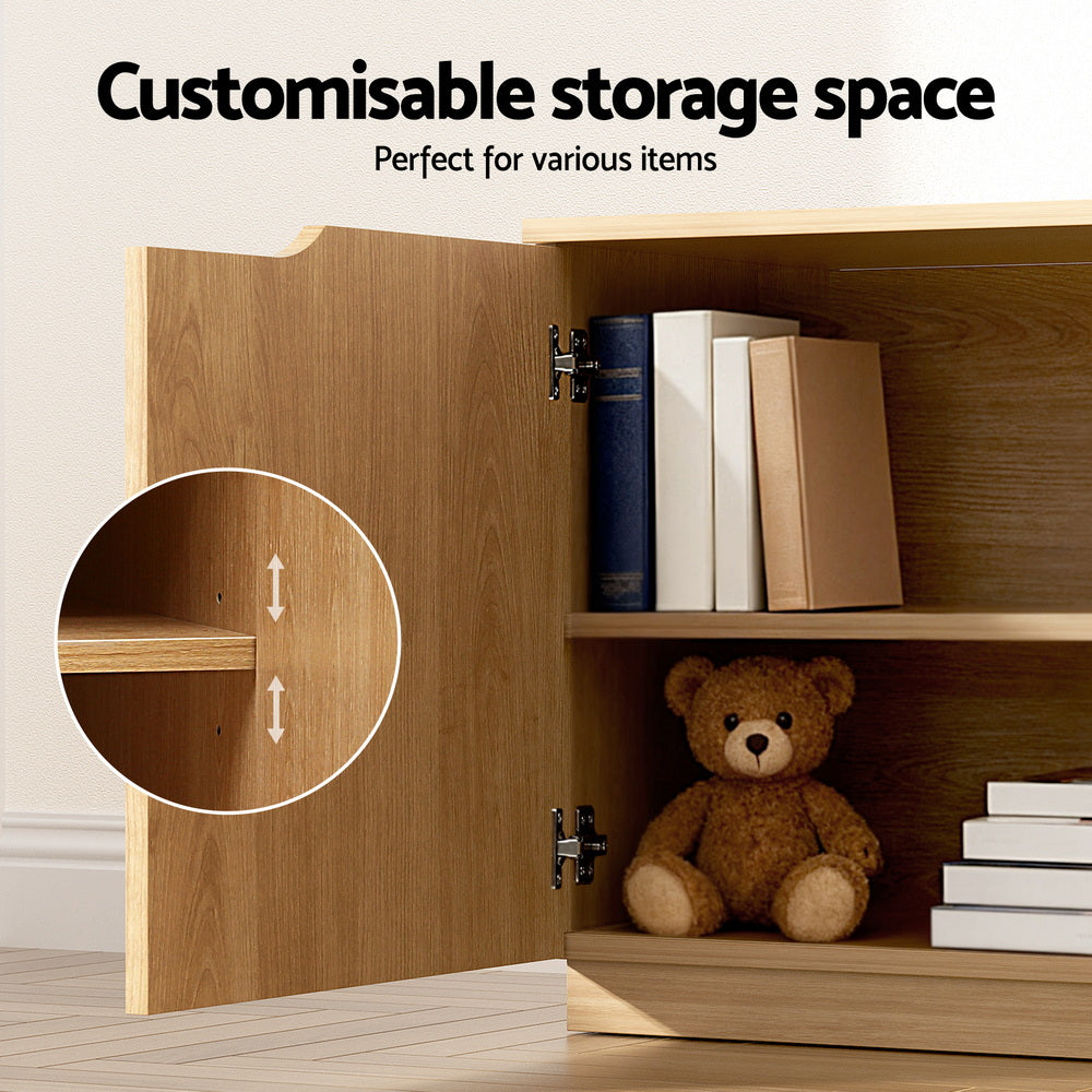 Artiss TV Unit Entertainment Unit Storage Cabinet 180cm Pine Bedworld