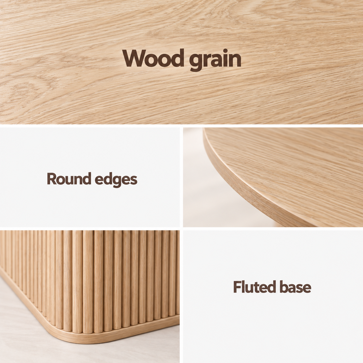 Artiss Modern Round Dining Table with Hidden Storage Base 80cm Natural Wood Bedworld