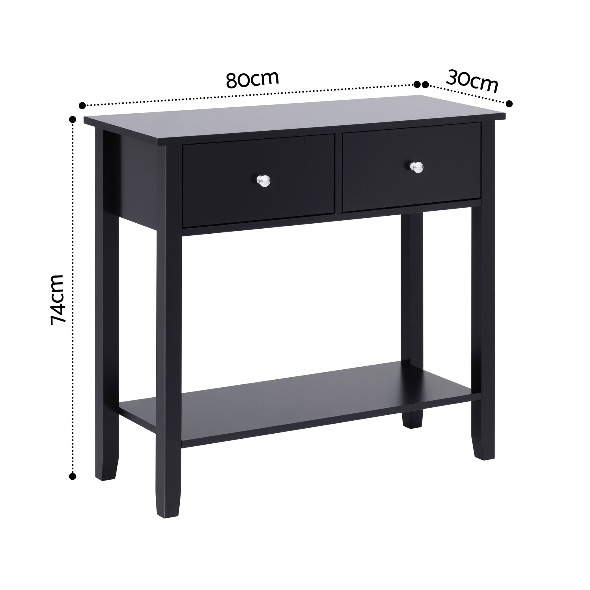 Artiss Console Table Hallway Sofa Entryway Entrance 2 Drawers 80CM Black Bedworld